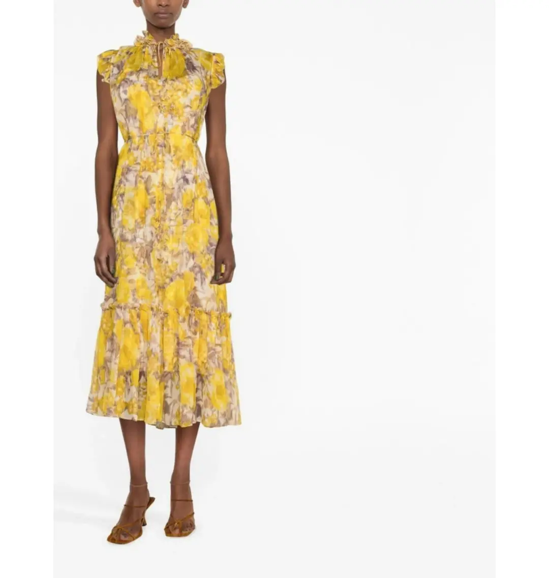 Zimmermann High Tide Flutter Dress Yellow Size 1 / AU 10 for rent on The Volte - main image