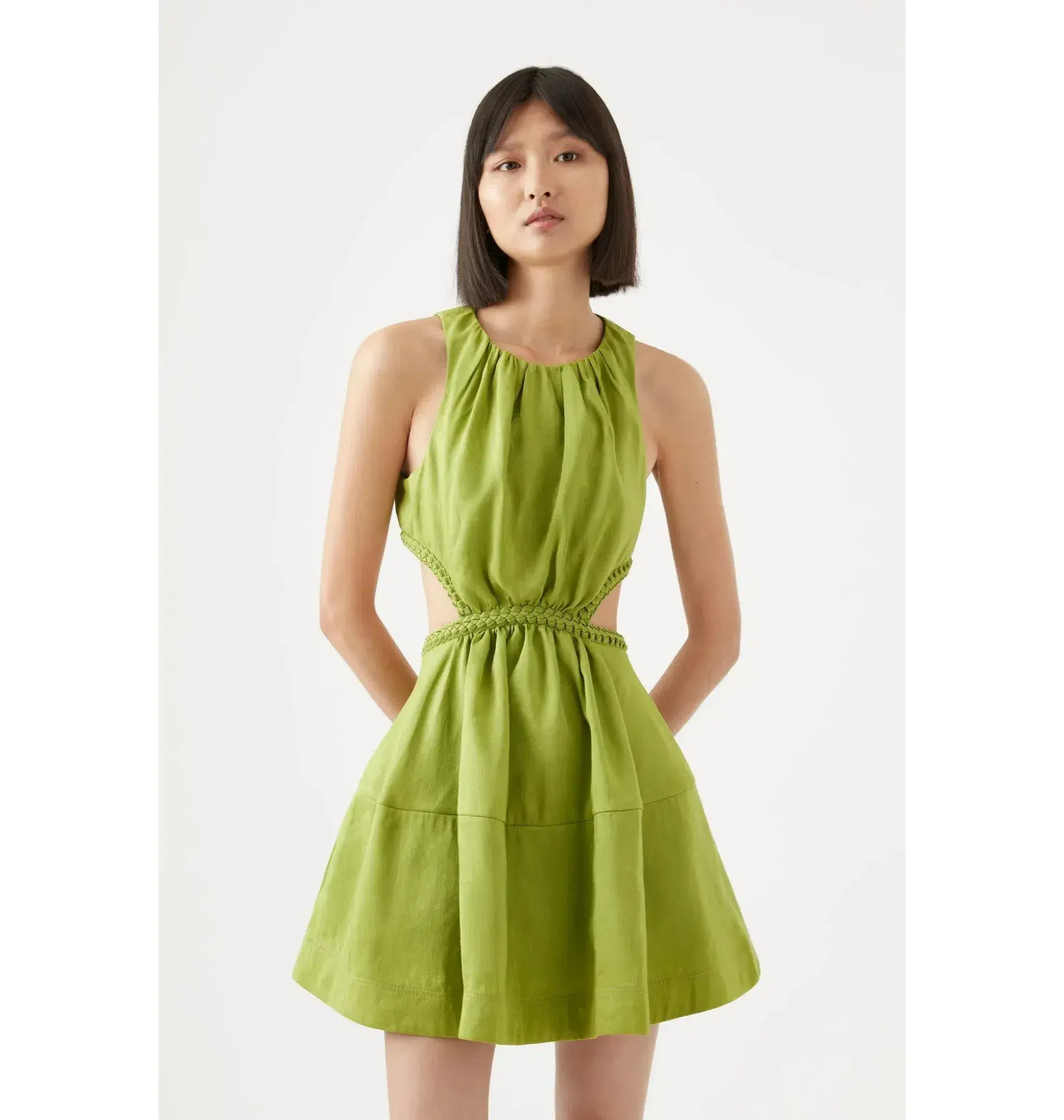 Aje Voyage Braided Mini Dress in Green Size AU 10 - Image 2