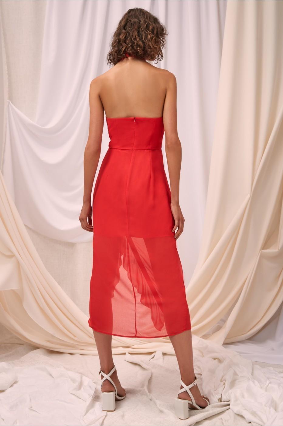 C/MEO COLLECTIVE ELUDE MIDI DRESS CHILLI - Image 6