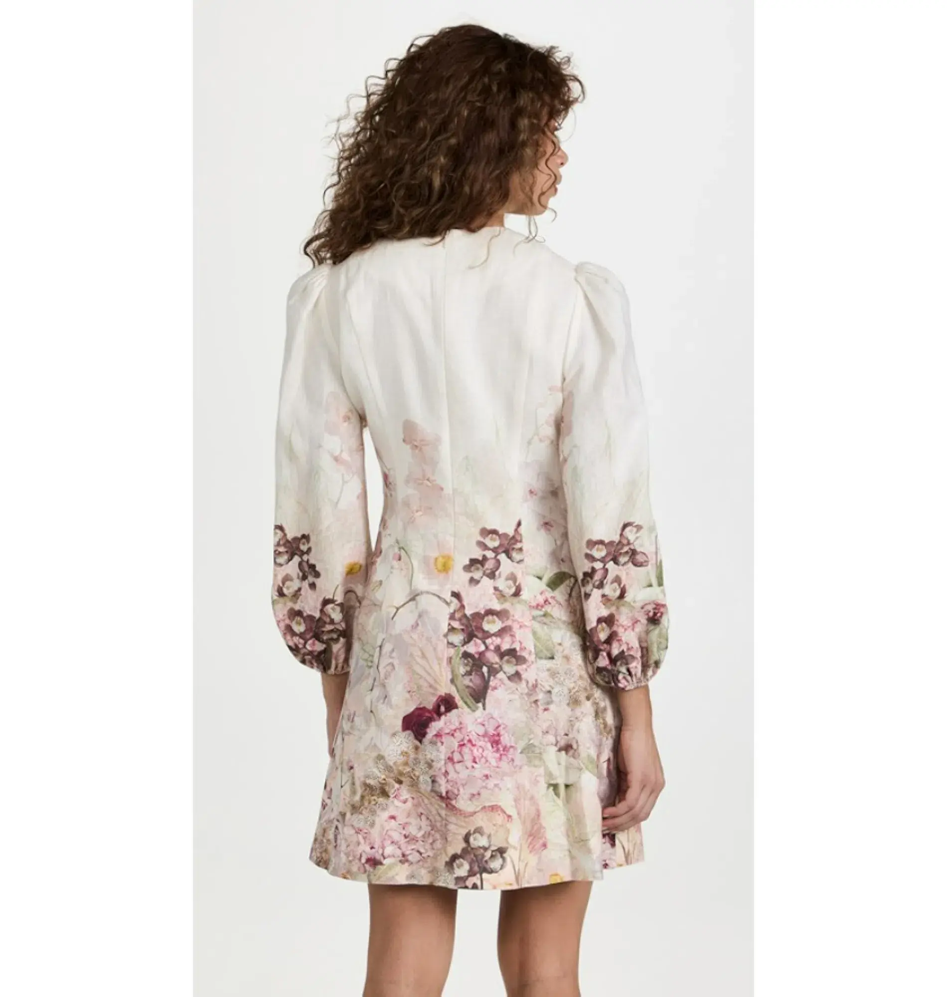 Zimmermann Dancer Hummingbird Mini Dress Alabaster Garden Floral Size 2 / AU 12 - Image 3
