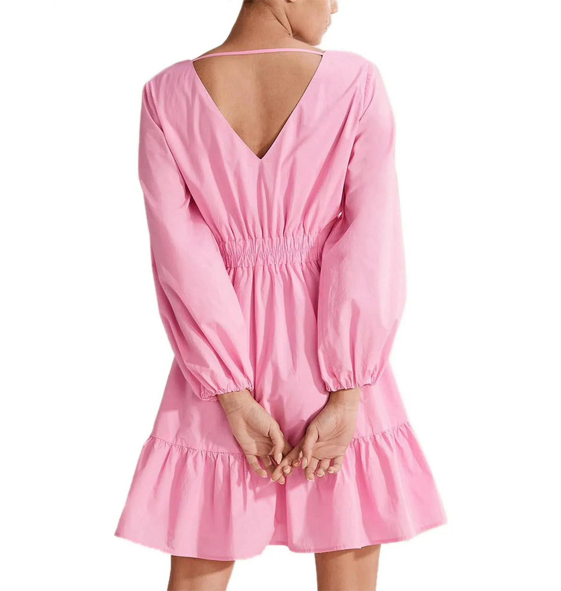 Country Road Cotton Poplin Mini Dress in Pink Size AU 8 - Image 3