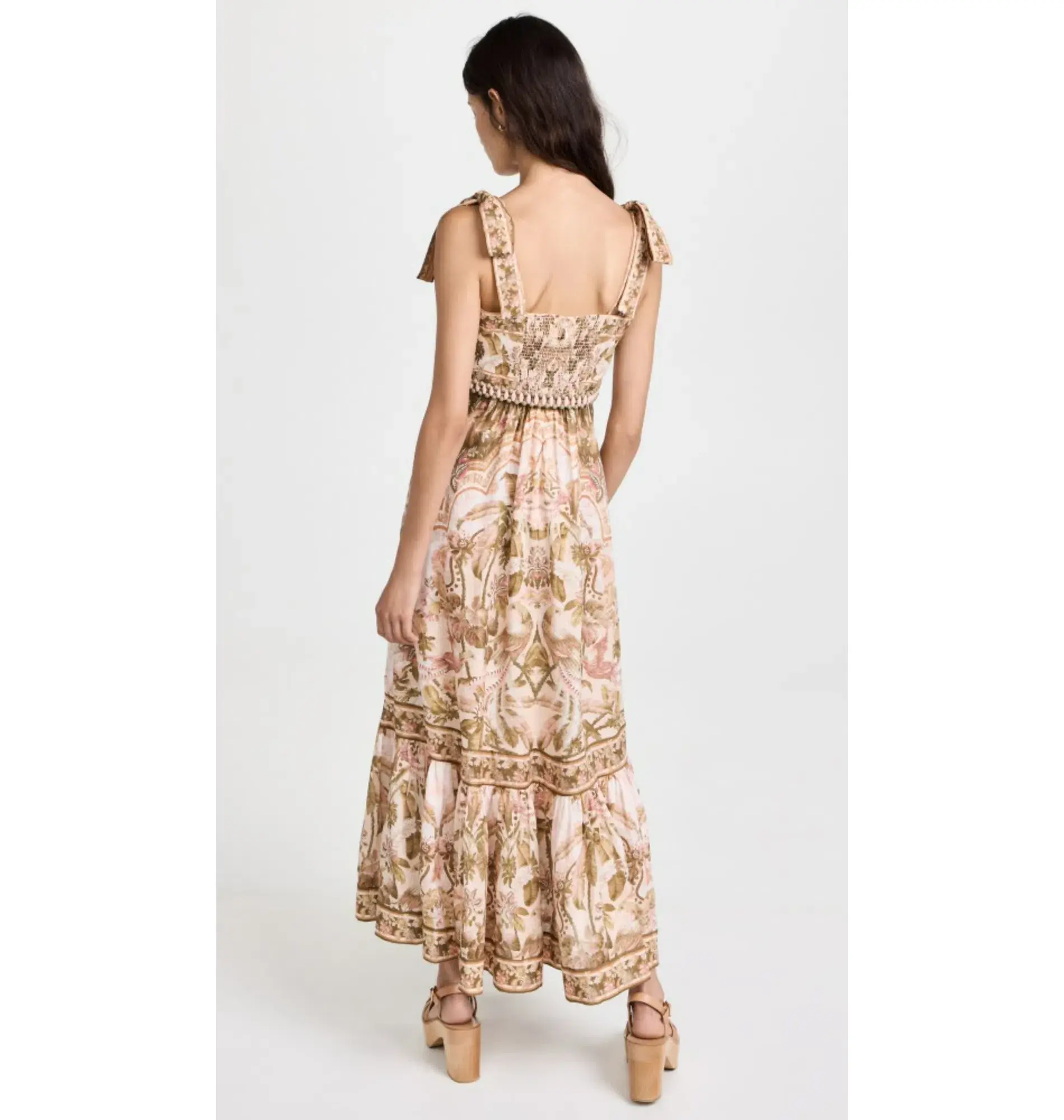 Zimmermann Lyre Picnic Dress in Khaki Palm Size 3 / AU 14 - Image 3