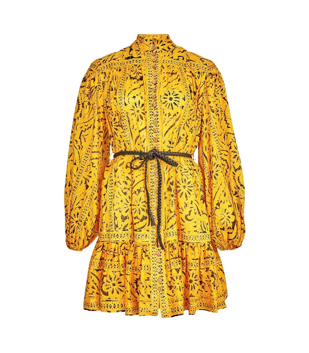 Zimmermann Lulu Drop Waist Dress in Yellow Print Size 3 / AU 14 - Image 5