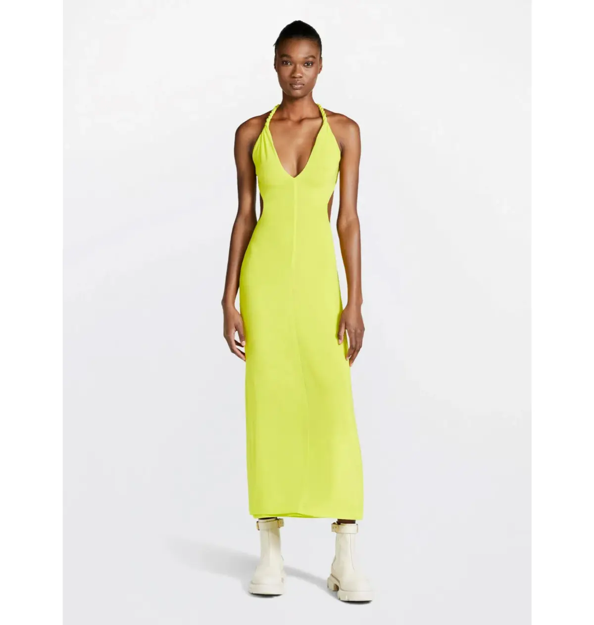 Dion Lee Rope-trimmed Open-back Cady Midi Dress in Yellow Size AU 6  - Image 1