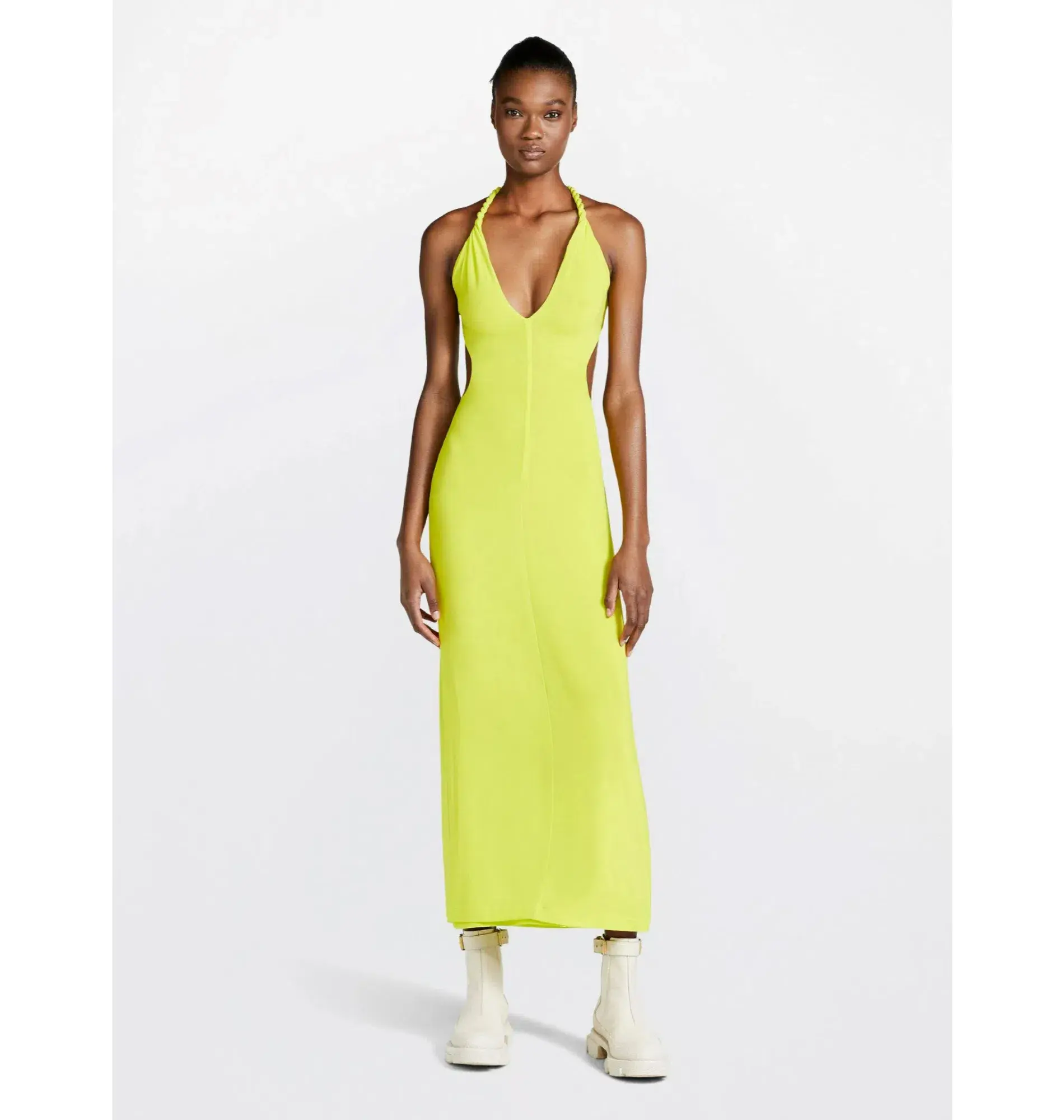 Dion Lee Rope-trimmed Open-back Cady Midi Dress in Yellow Size AU 6  - Image 1