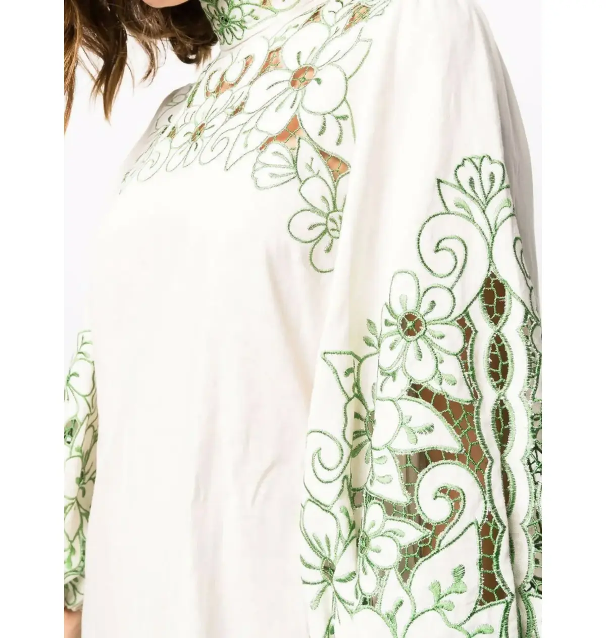 Zimmermann Teddy Floral Midi Dress Cream/Green Size 1 / AU 10 - Image 2