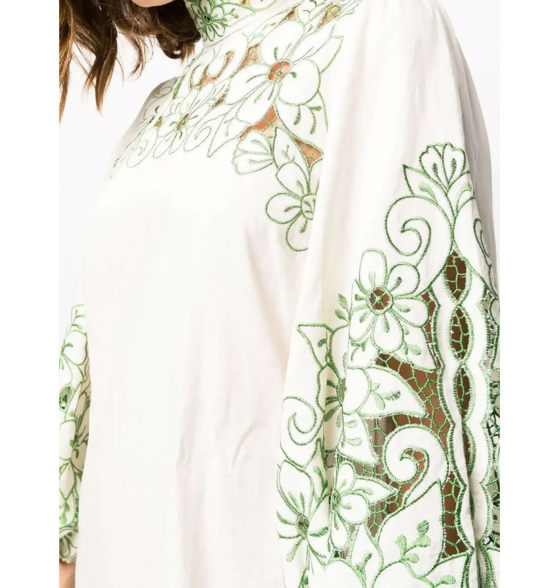 Zimmermann Teddy Floral Midi Dress Cream/Green Size 1 / AU 10 - Image 2