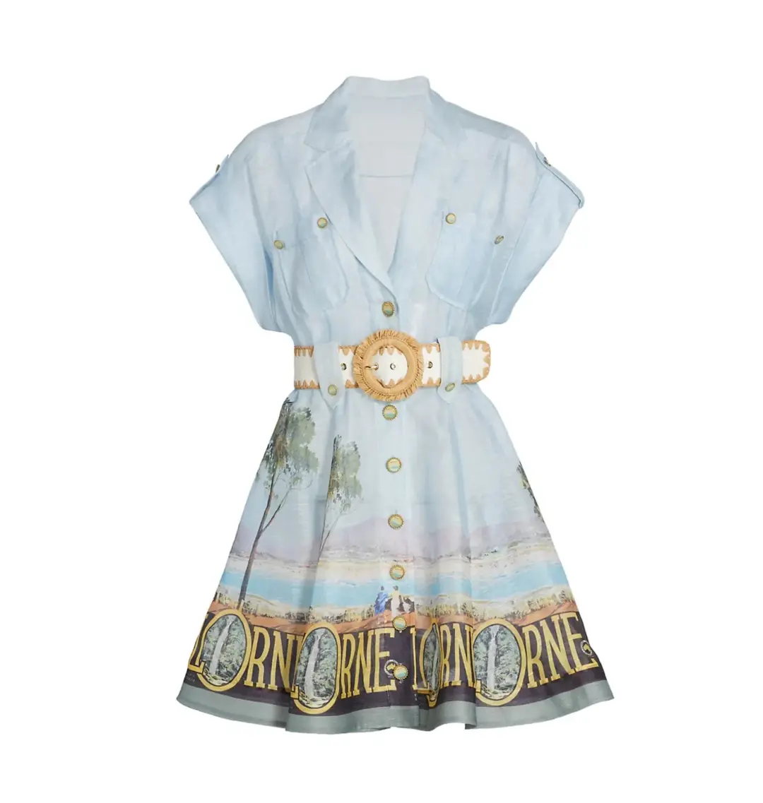 Zimmermann Postcard Shirt Mini Dress Lorne Print Size 2 / AU 12 for rent on The Volte - main image