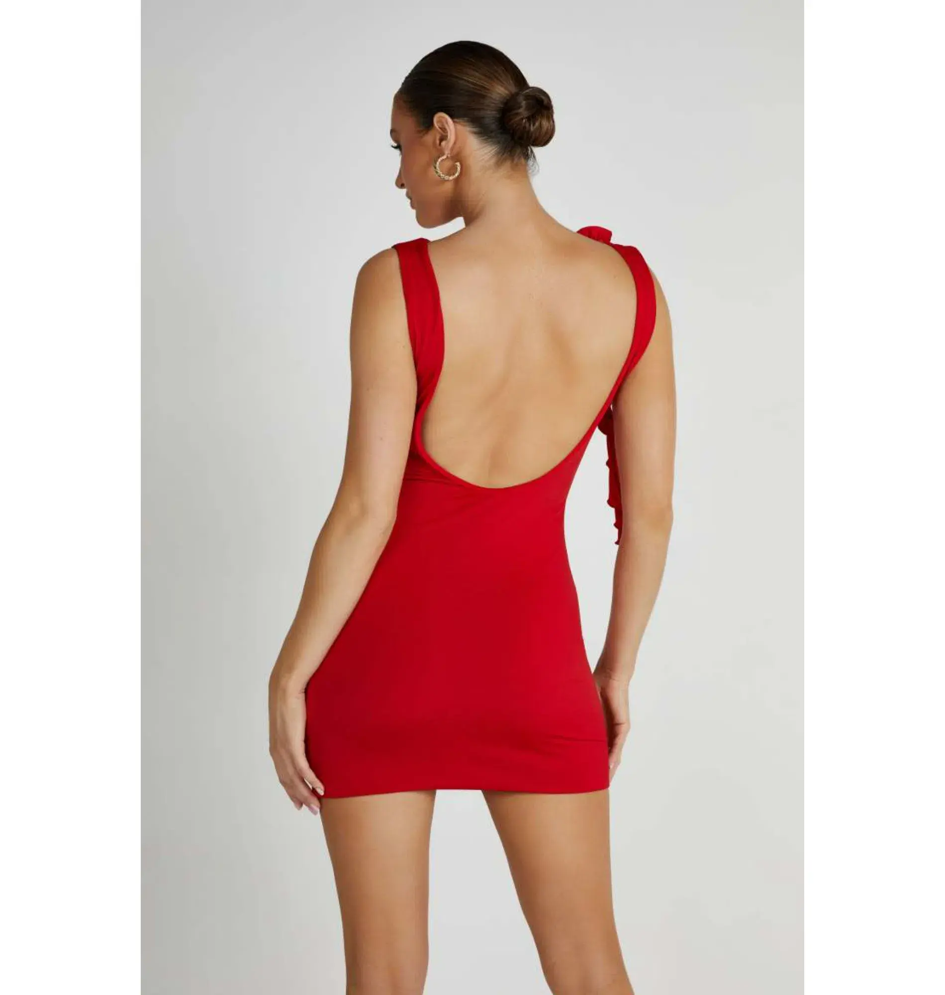 Meshki  Bronte Backless Rose Mini Dress in Red Size AU 8 - Image 4