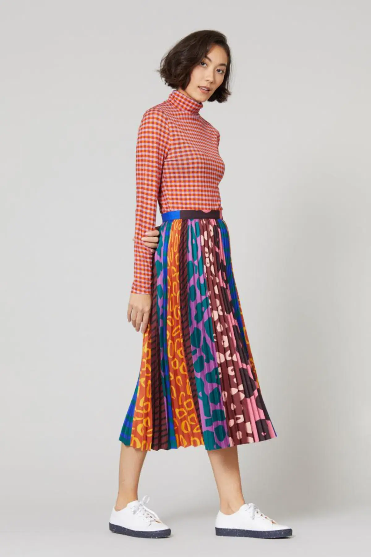 GORMAN Walk It Pleated Skirt multicolour size 6 - Image 2