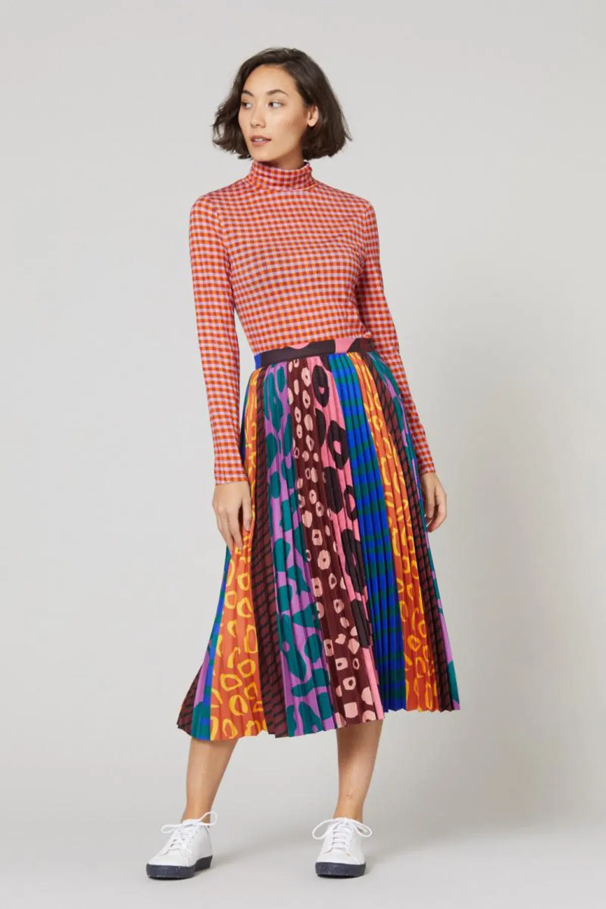 GORMAN Walk It Pleated Skirt multicolour size 6 - Image 1