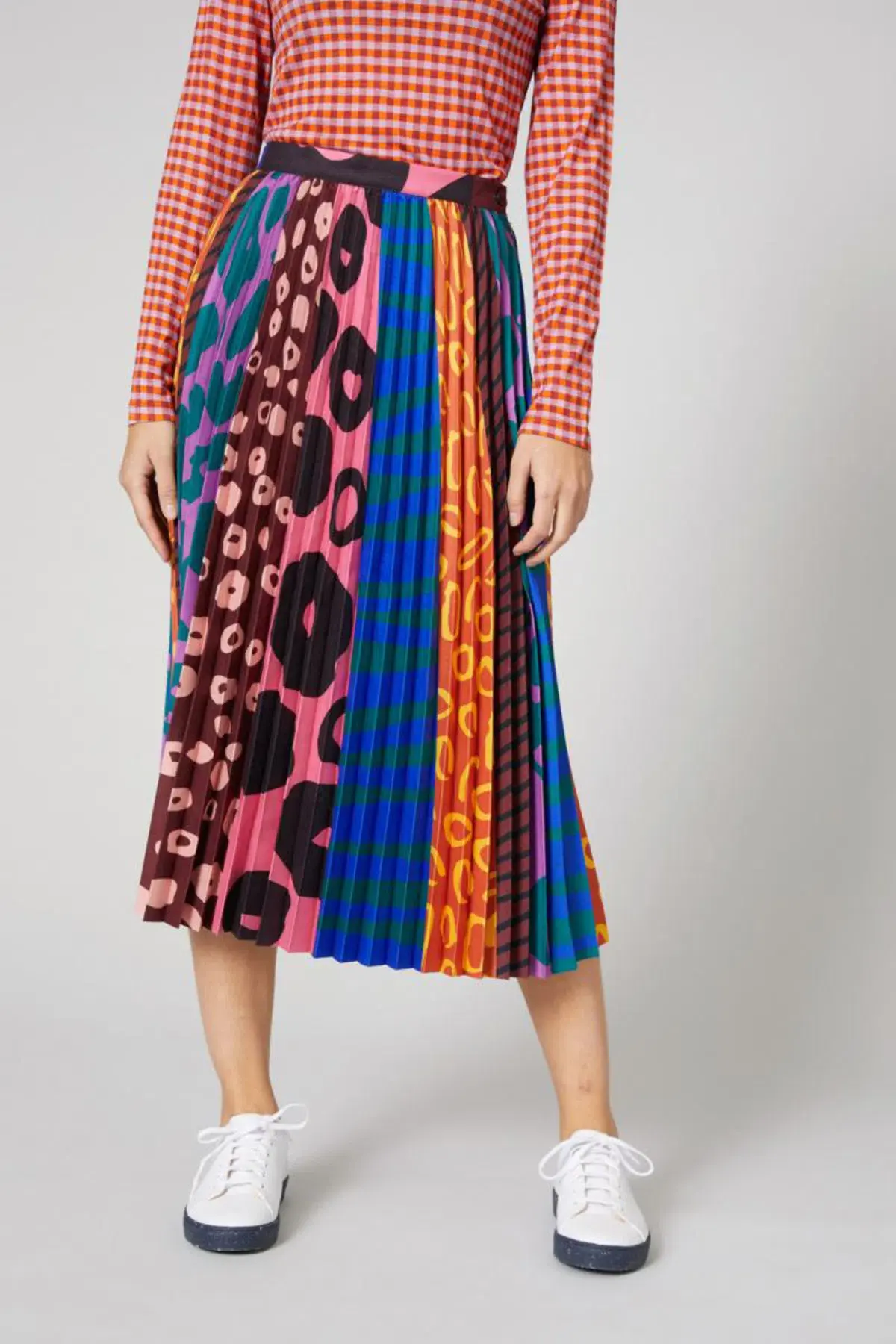 GORMAN Walk It Pleated Skirt multicolour size 6 - Image 4