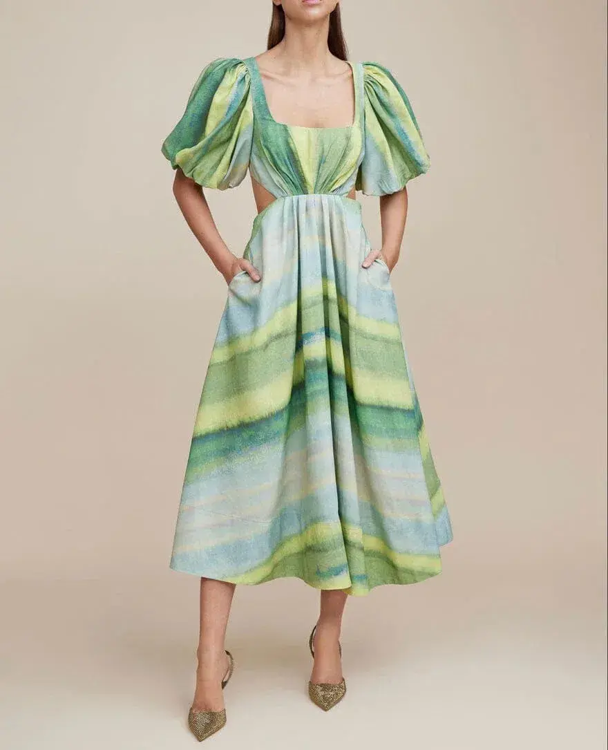 Acler Temple Midi Dress Multi Size AU 8 / US 4 - Image 1