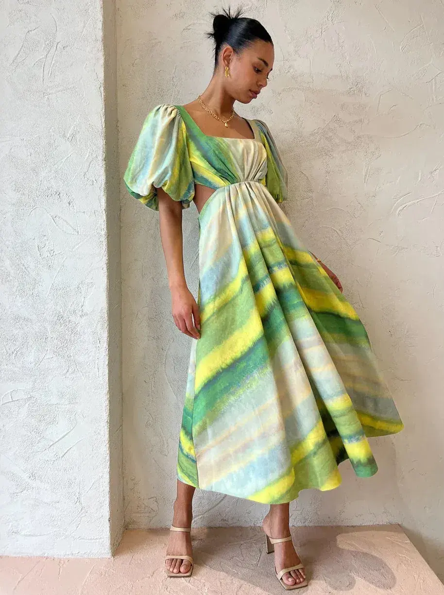 Acler Temple Midi Dress Multi Size AU 8 / US 4 - Image 5