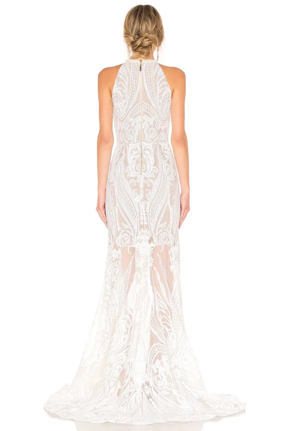 Bronx and Banco Ester Gown White Beaded Size AU 8 (US 4) - Image 3