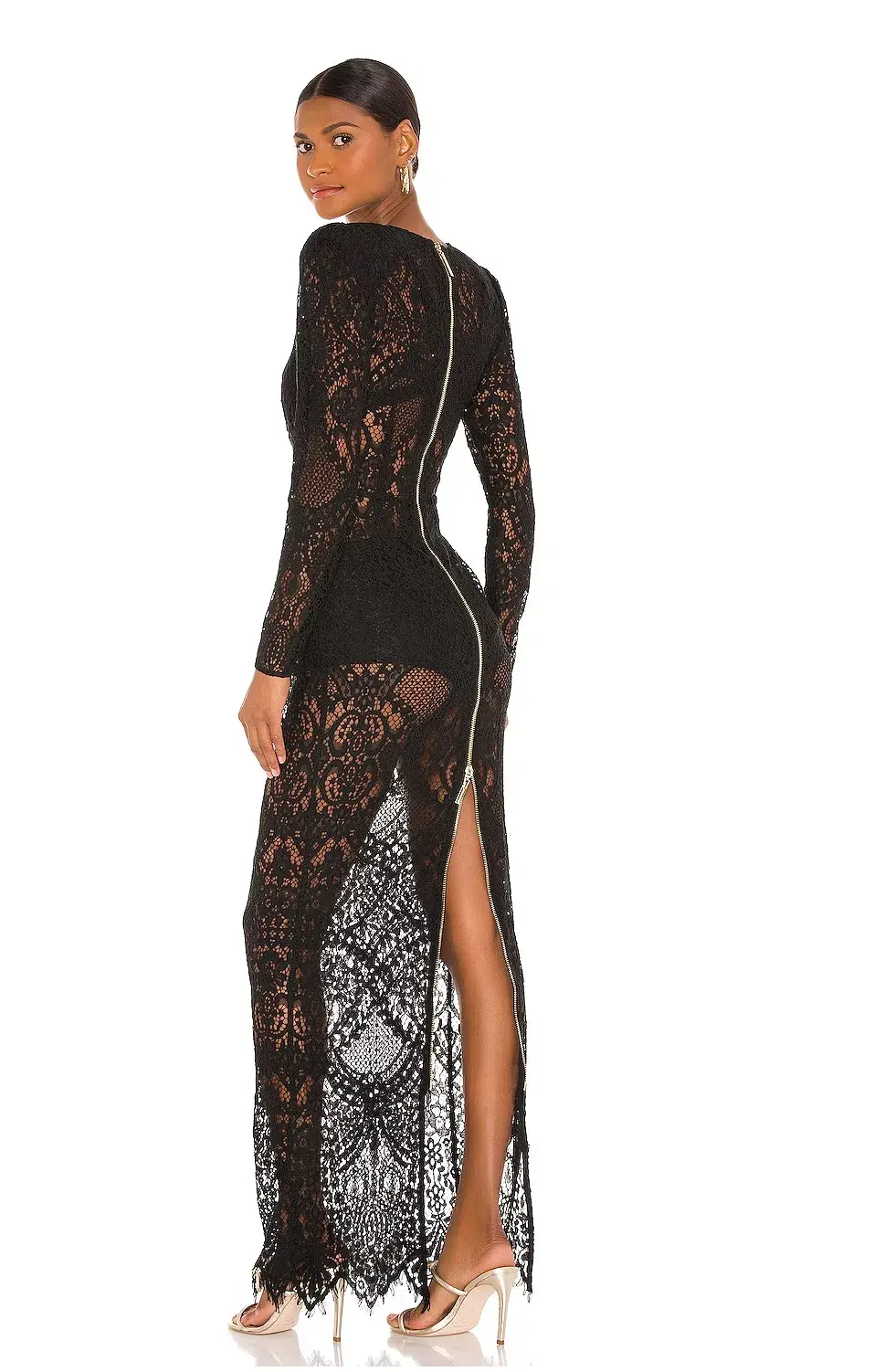Bronx and Banco Allegra Lace Maxi Dress Black Size 6 - Image 4