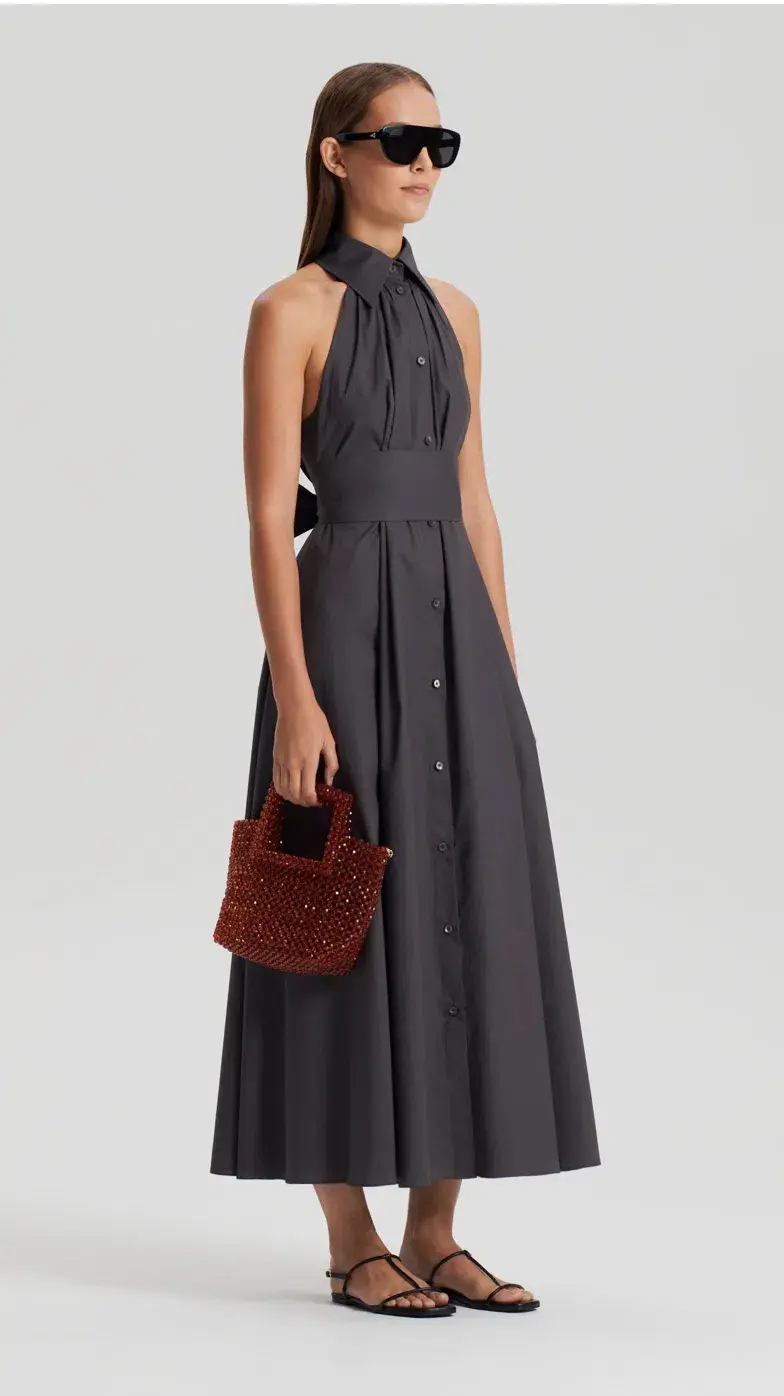 Scanlan Theodore Parachute Sleeveless Shirt Dress Espresso Size AU 8 for rent on The Volte - main image