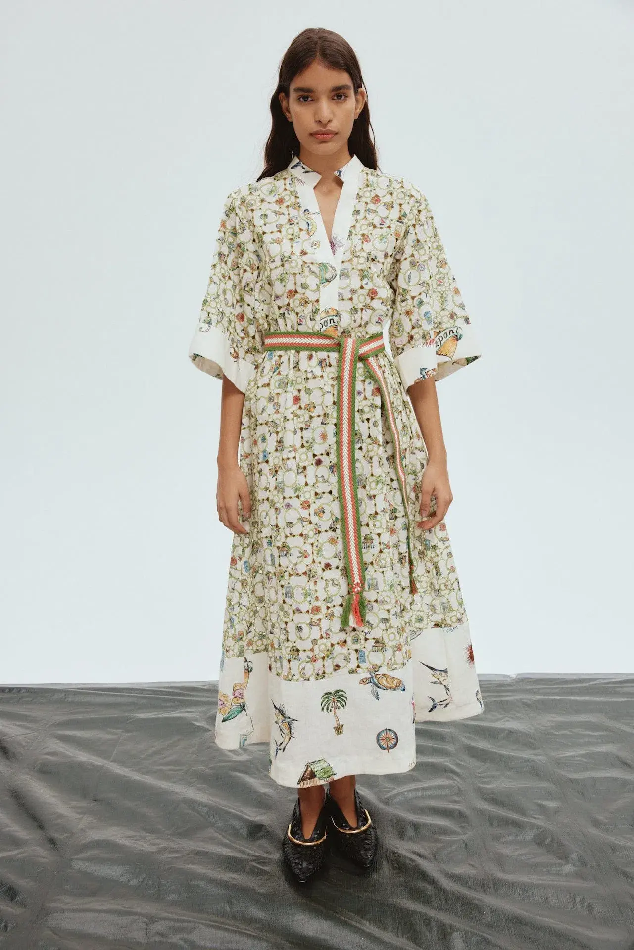 Alemais Sunset Broderie Midi Dress Multi Size 14 - Image 1