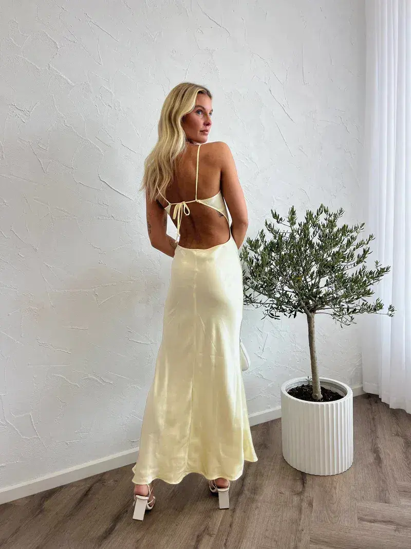 Bec & Bridge Cedar City Maxi Dress in Ice Yellow Size 6 - Image 2