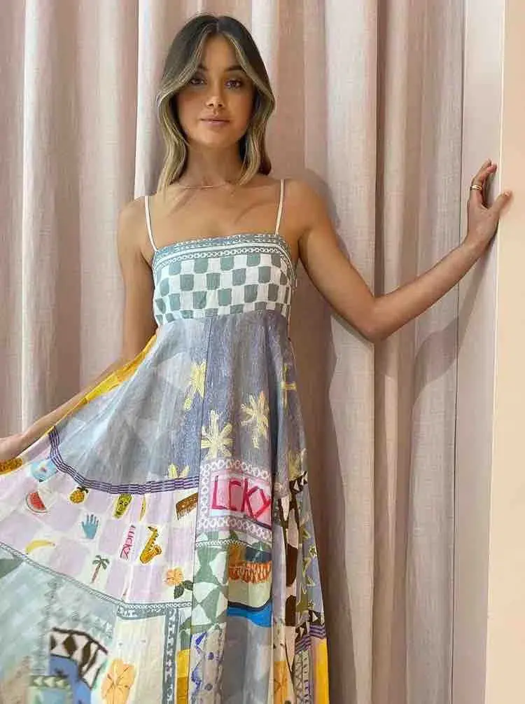 Alemais Emma Gale Sundress Multi Size 12 for rent on The Volte - main image