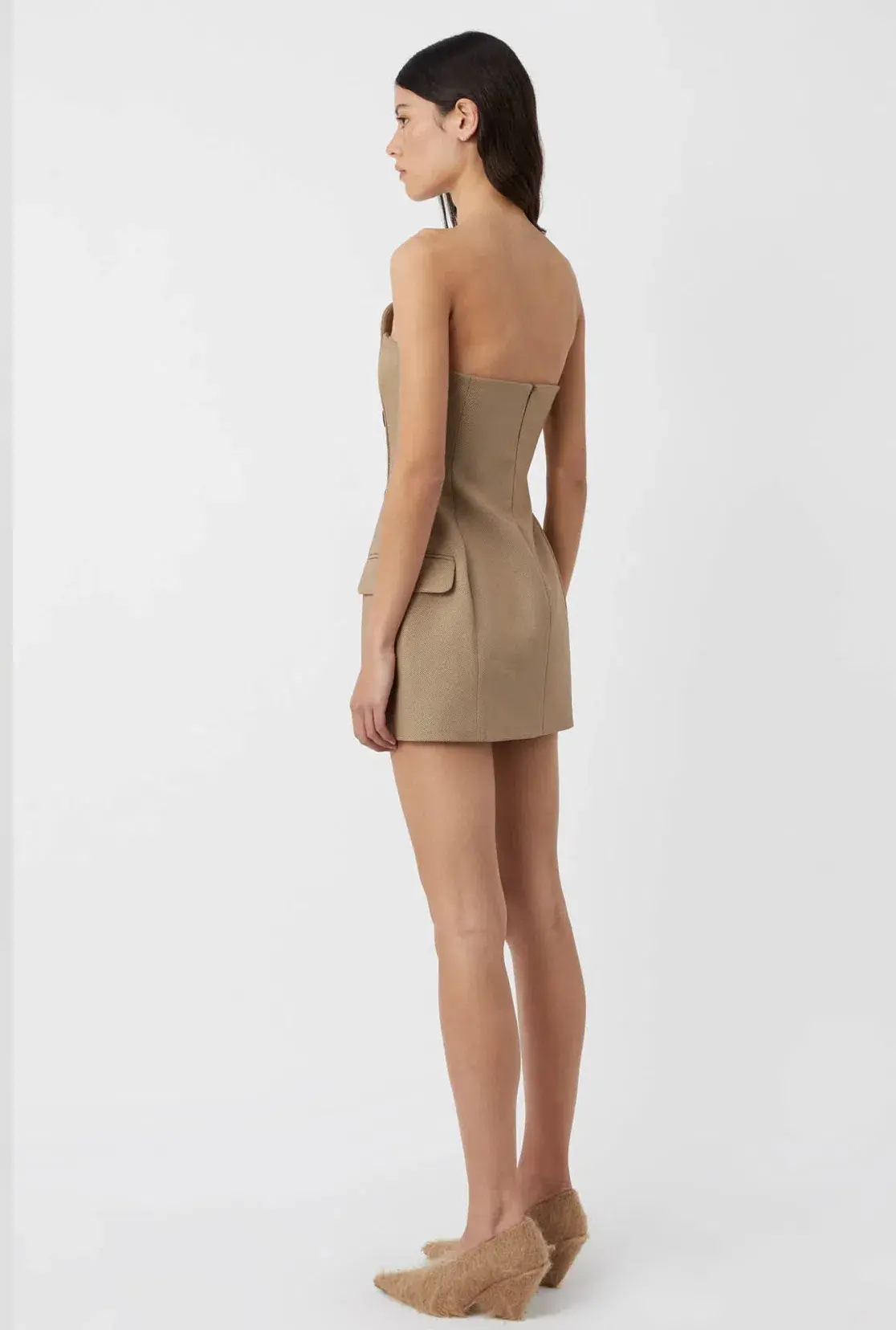 Camilla and Marc Asteria Mini Dress Tan Brown Size 8 - Image 3
