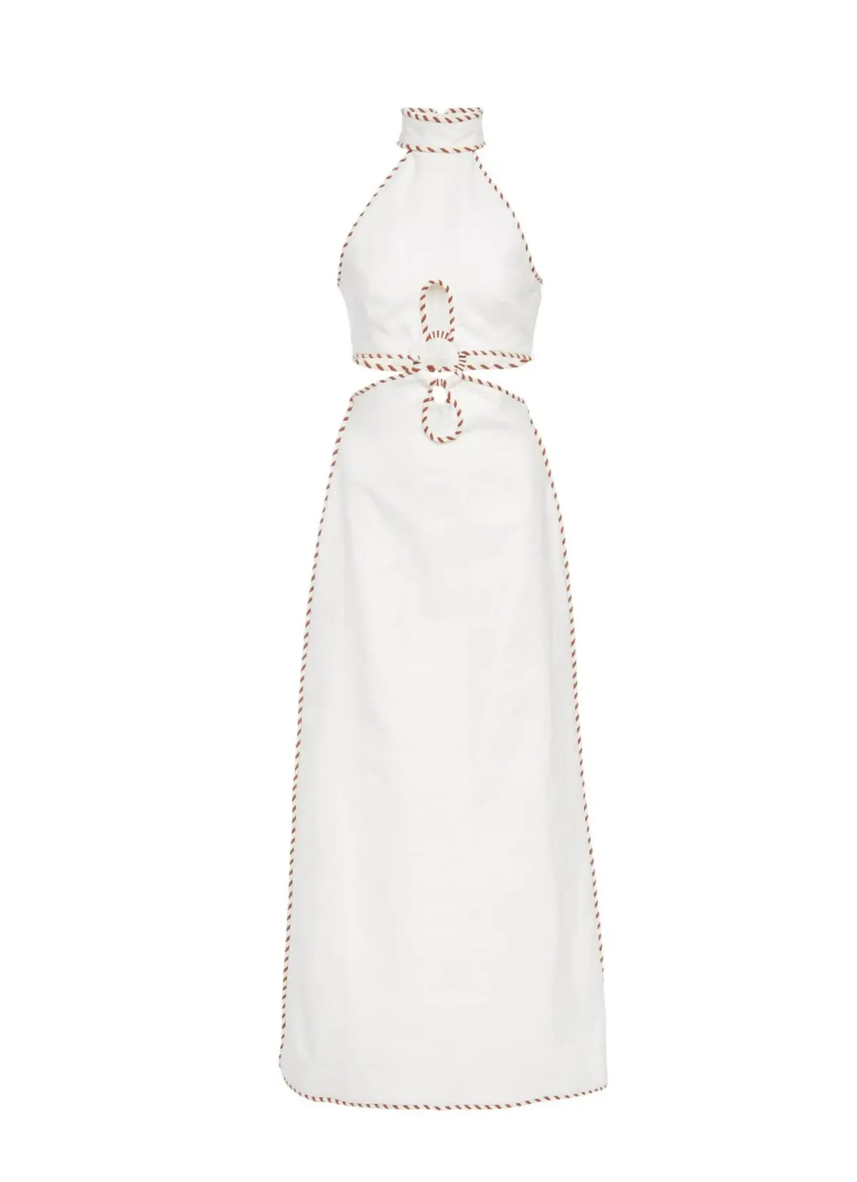 Zimmermann Braid-Trimmed Cut Out Linen Midi Dress White Size 1 / AU 10 - Image 2