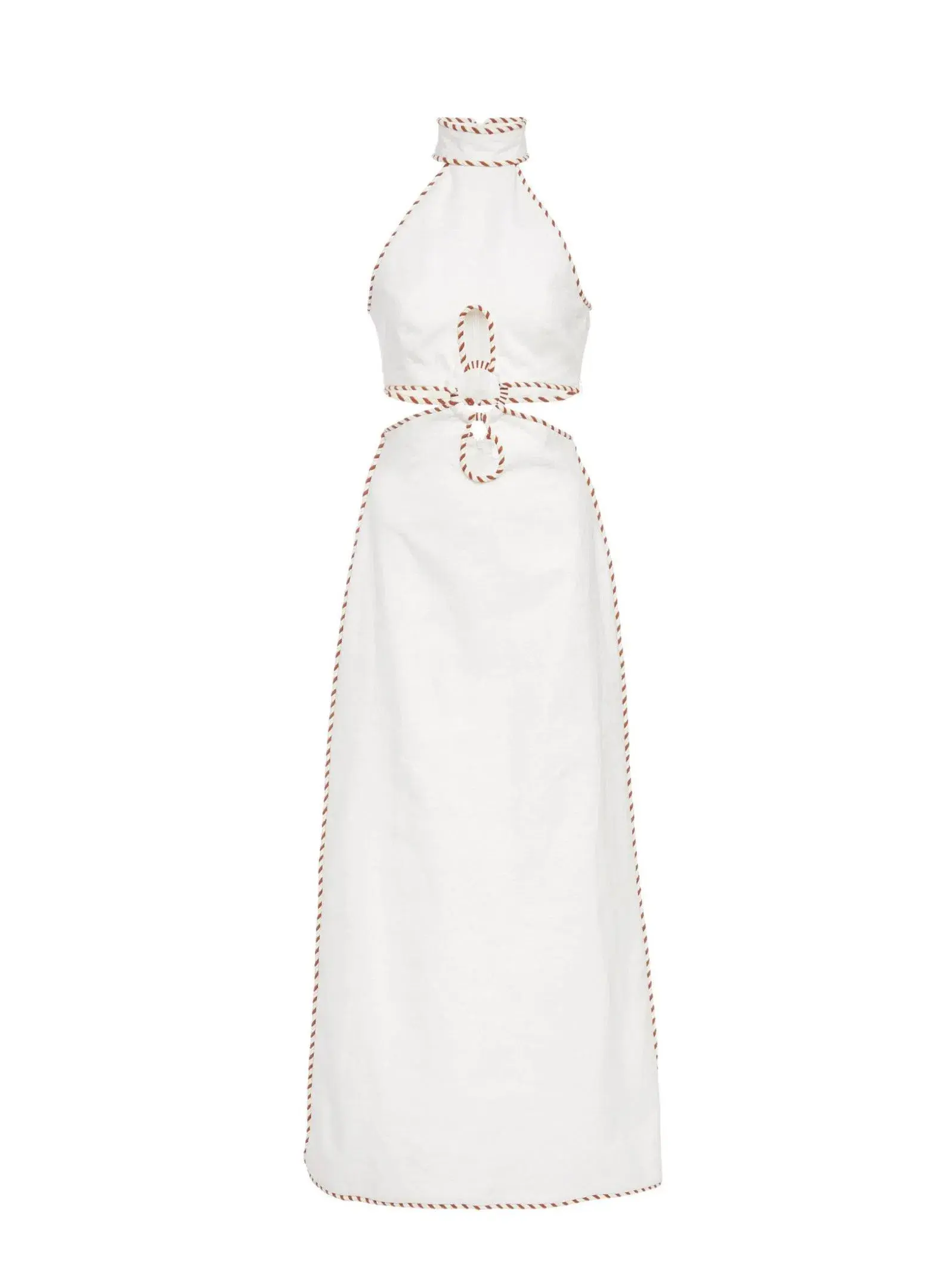 Zimmermann Braid-Trimmed Cut Out Linen Midi Dress White Size 1 / AU 10 - Image 2