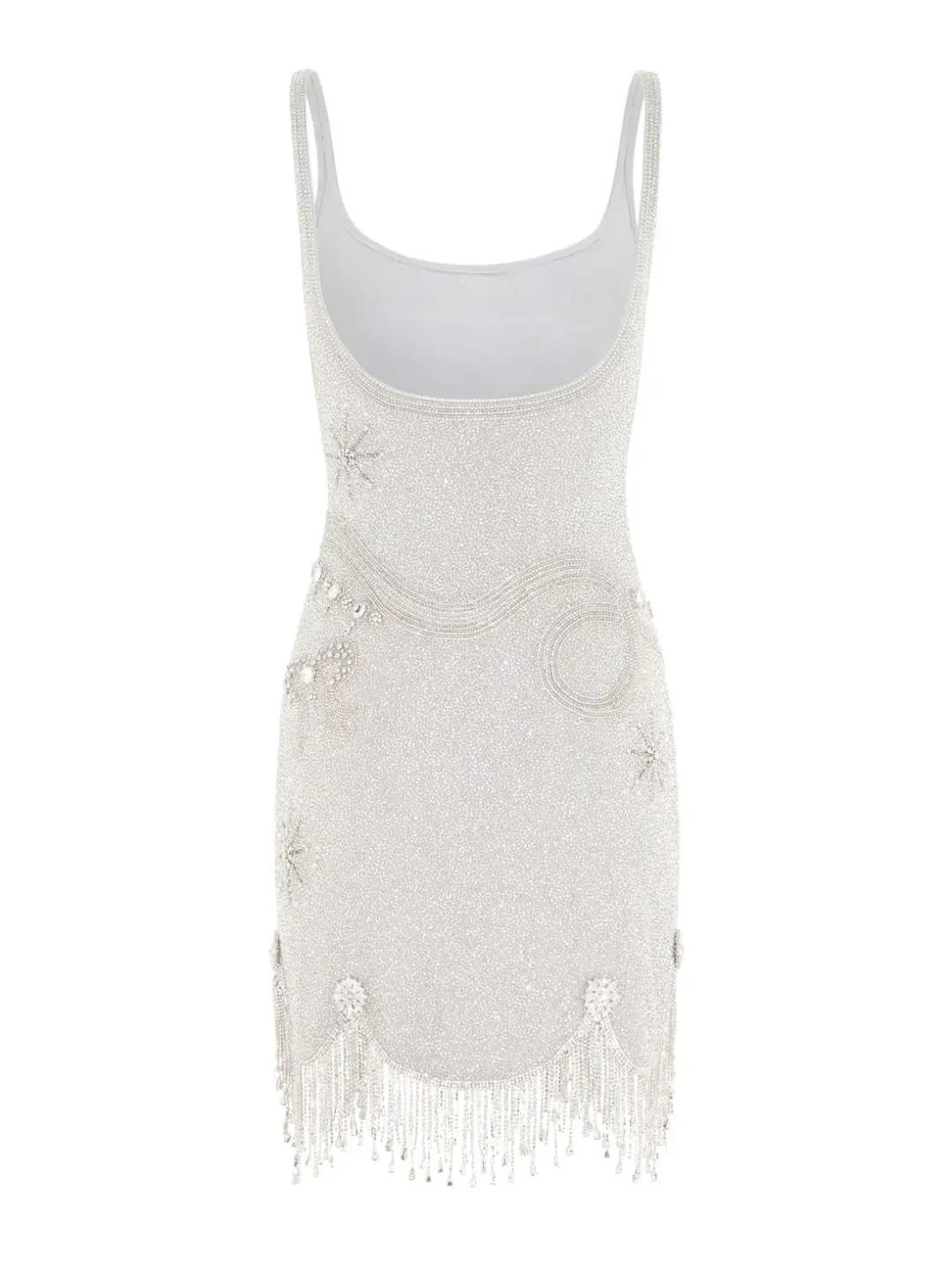 Clio Peppiatt Charm Fringe Mini Dress Silver Size XS / AU 6 for rent on The Volte - main image