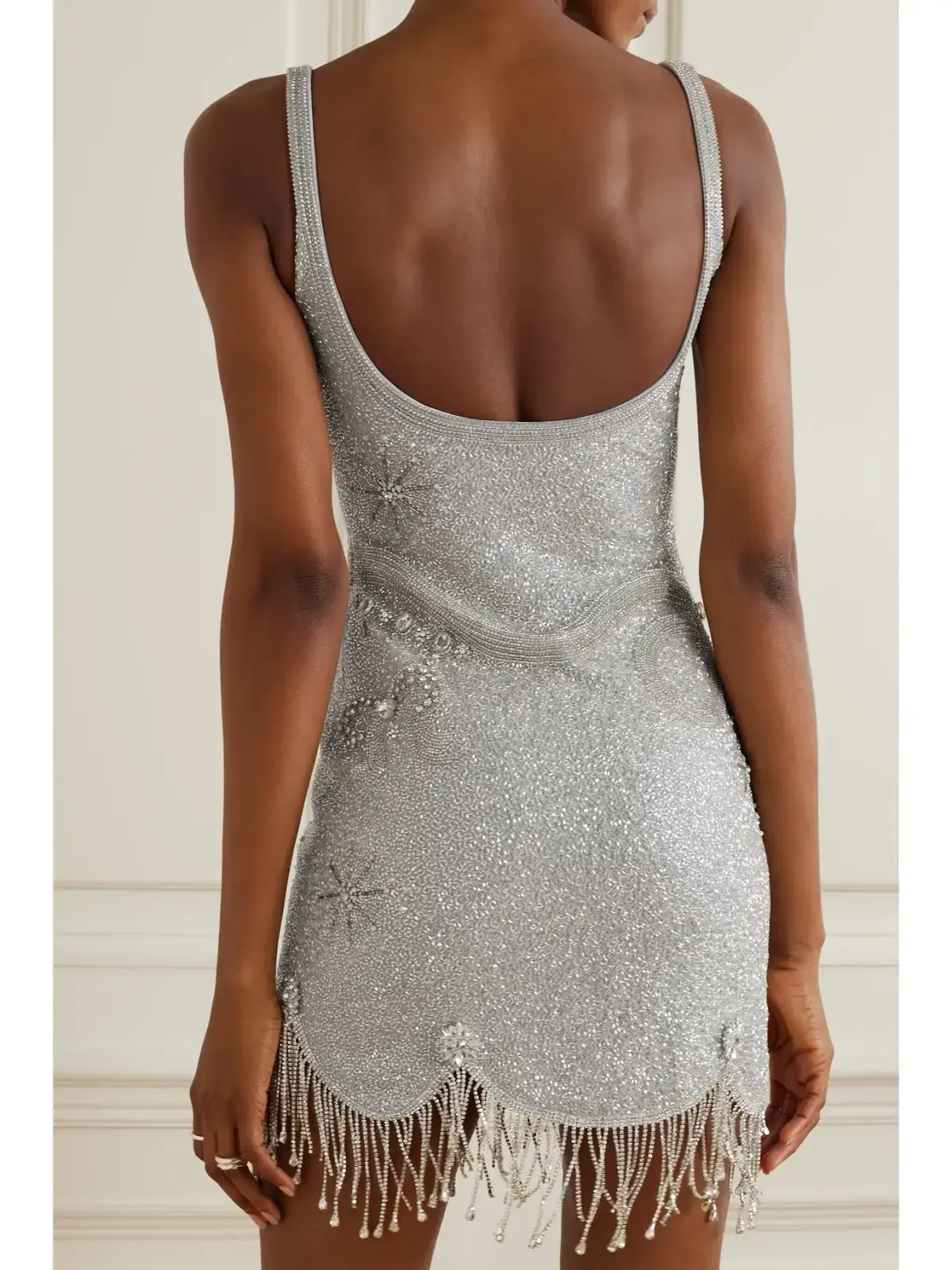 Clio Peppiatt Charm Fringe Mini Dress Silver Size XS / AU 6 - Image 5