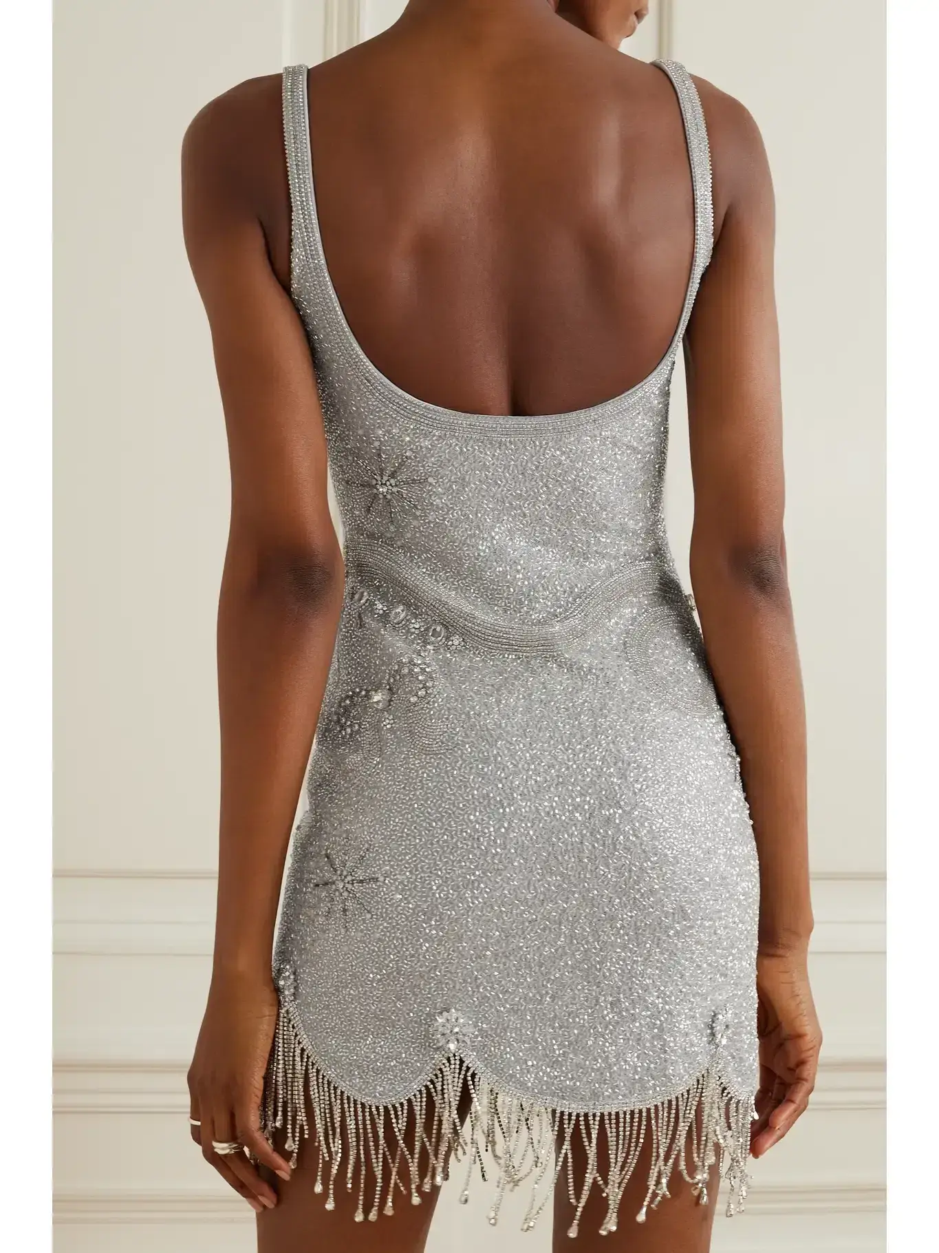 Clio Peppiatt Charm Fringe Mini Dress Silver Size XS / AU 6 - Image 5