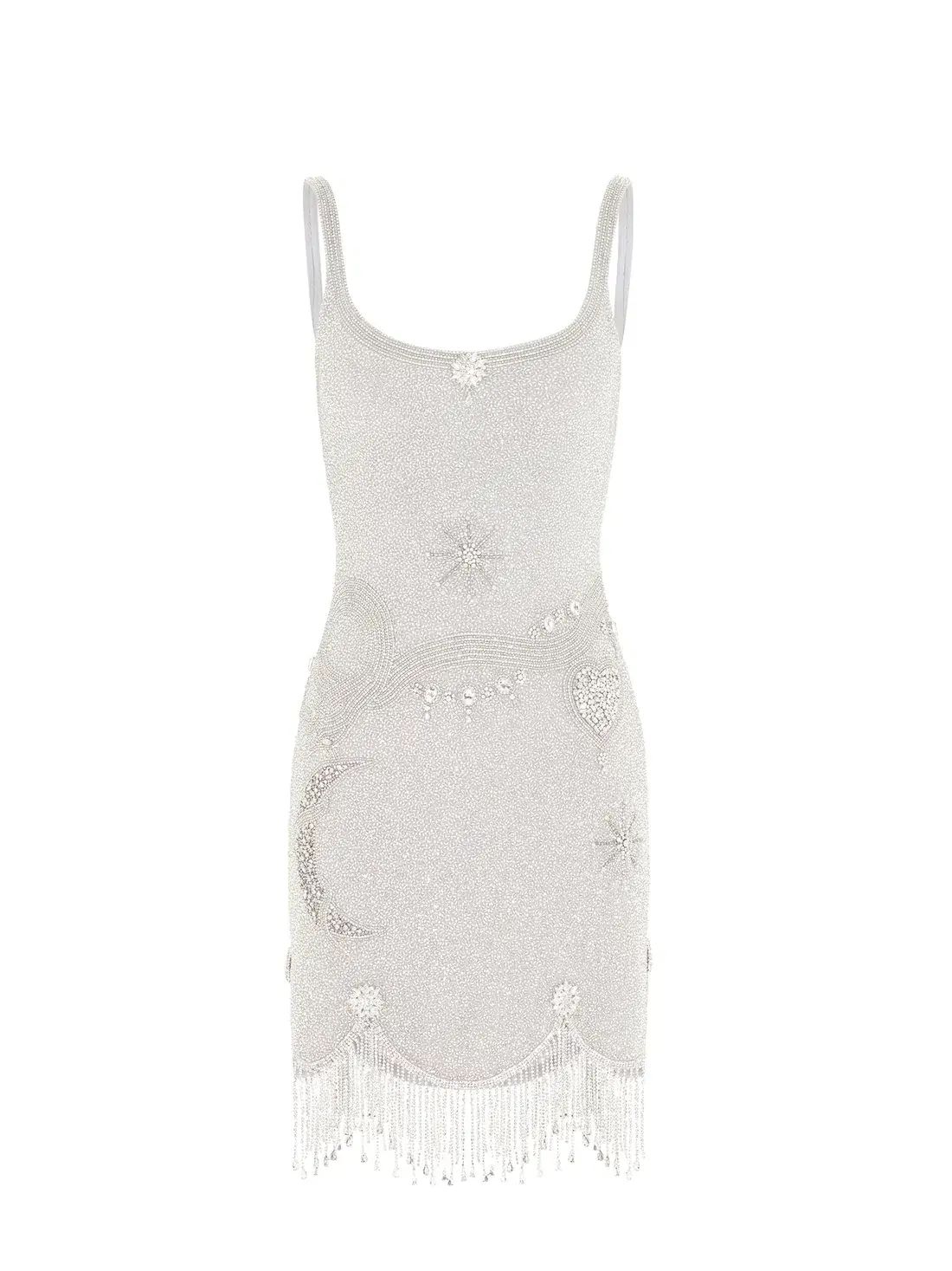 Clio Peppiatt Charm Fringe Mini Dress Silver Size XS / AU 6 - Image 7