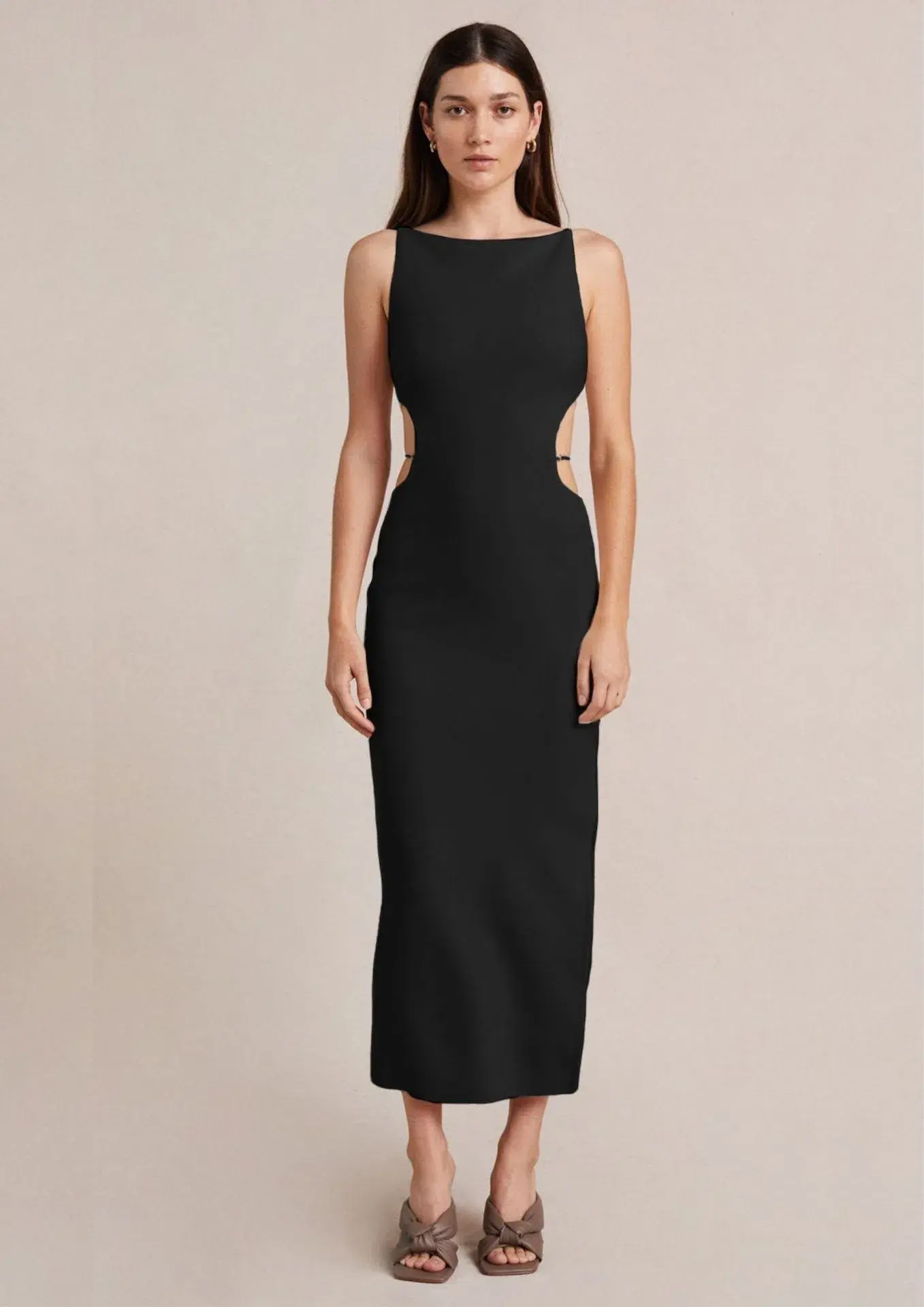 Bec & Bridge Cammi Cut Out Midi Dress Black Size 12 - Image 1