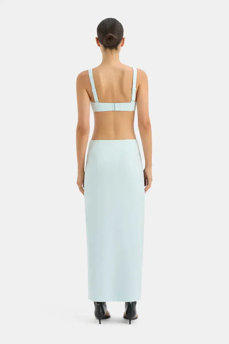 Sir the Label Azul Twist Midi Skirt Ice Blue Cobalt Size 6 for rent on The Volte - main image