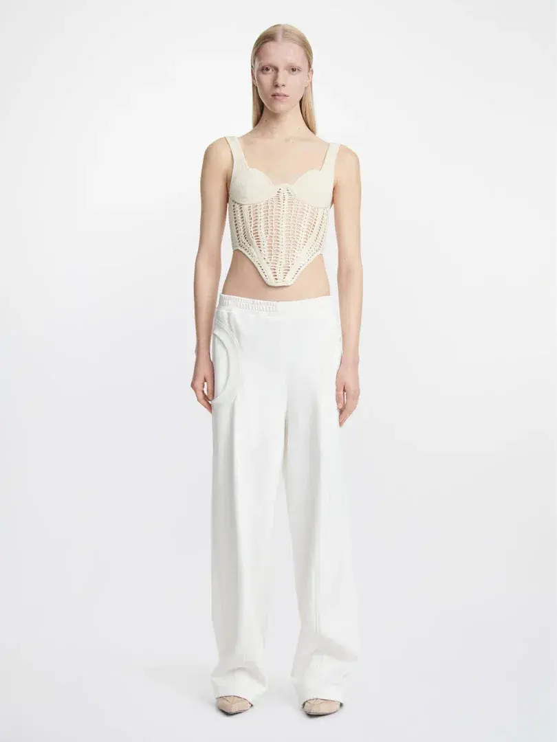 Dion Lee Crochet Corset in Bone Size 10 for rent on The Volte - main image