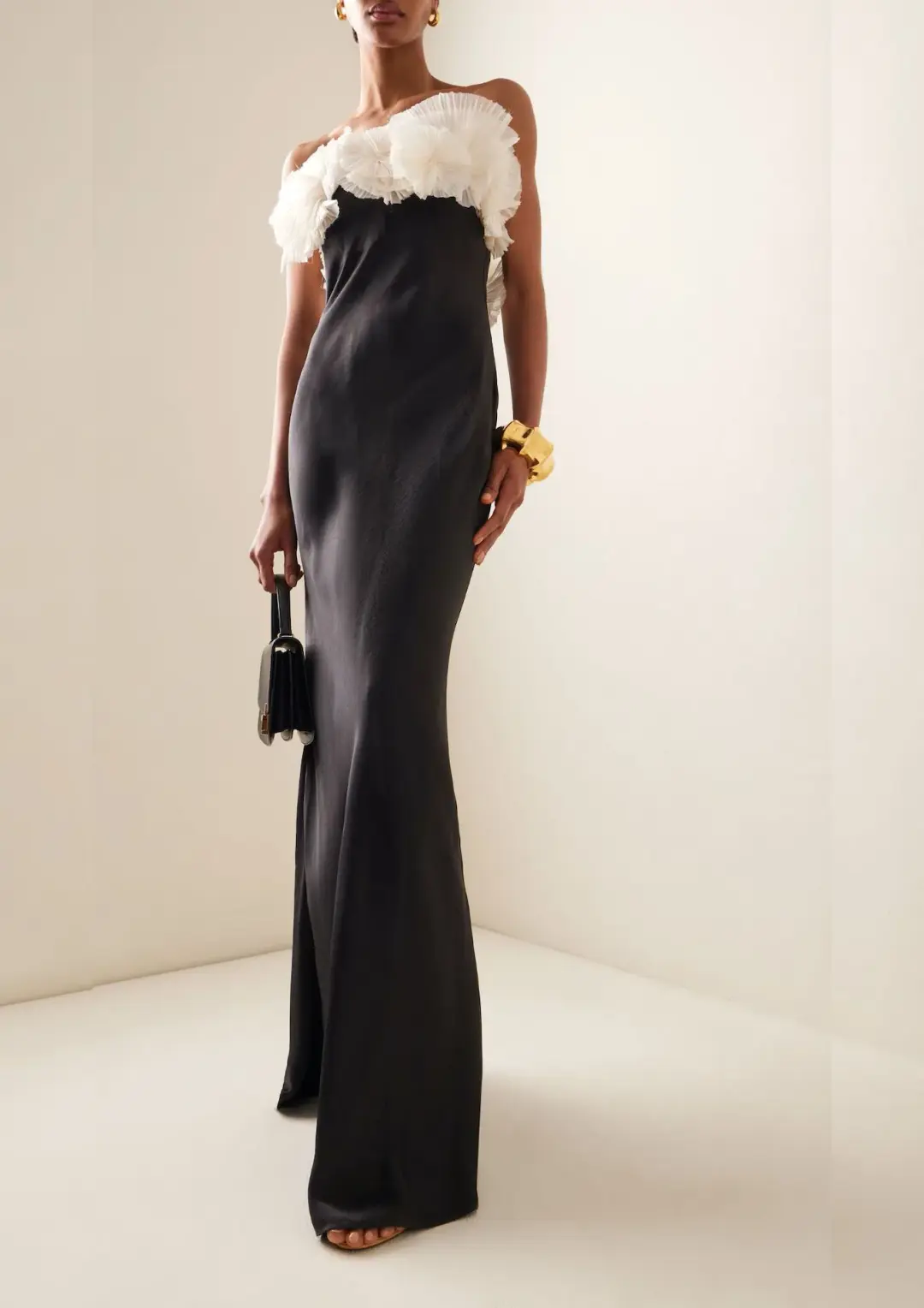 Rachel Gilbert Eyelar Gown Black/Coconut Size 10 for rent on The Volte - main image