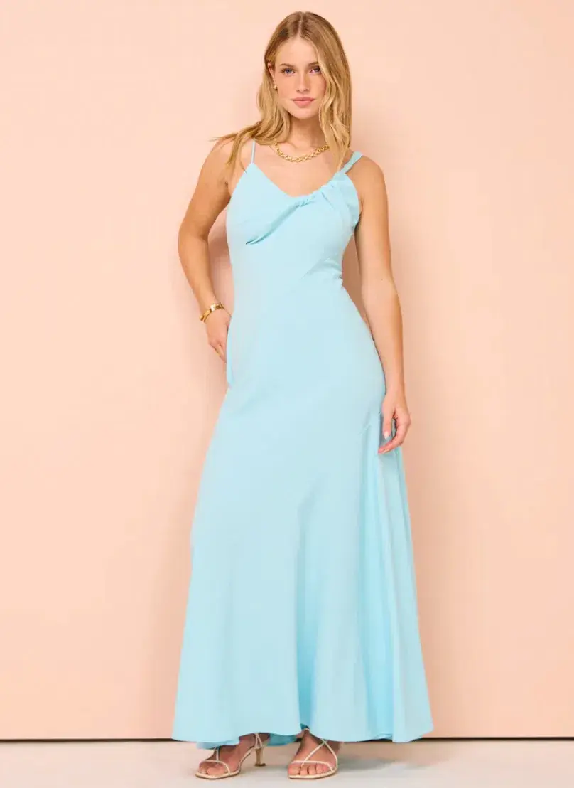 One Fell Swoop Fraya Maxi Dress in Dove Blue Size 10 for rent on The Volte - main image
