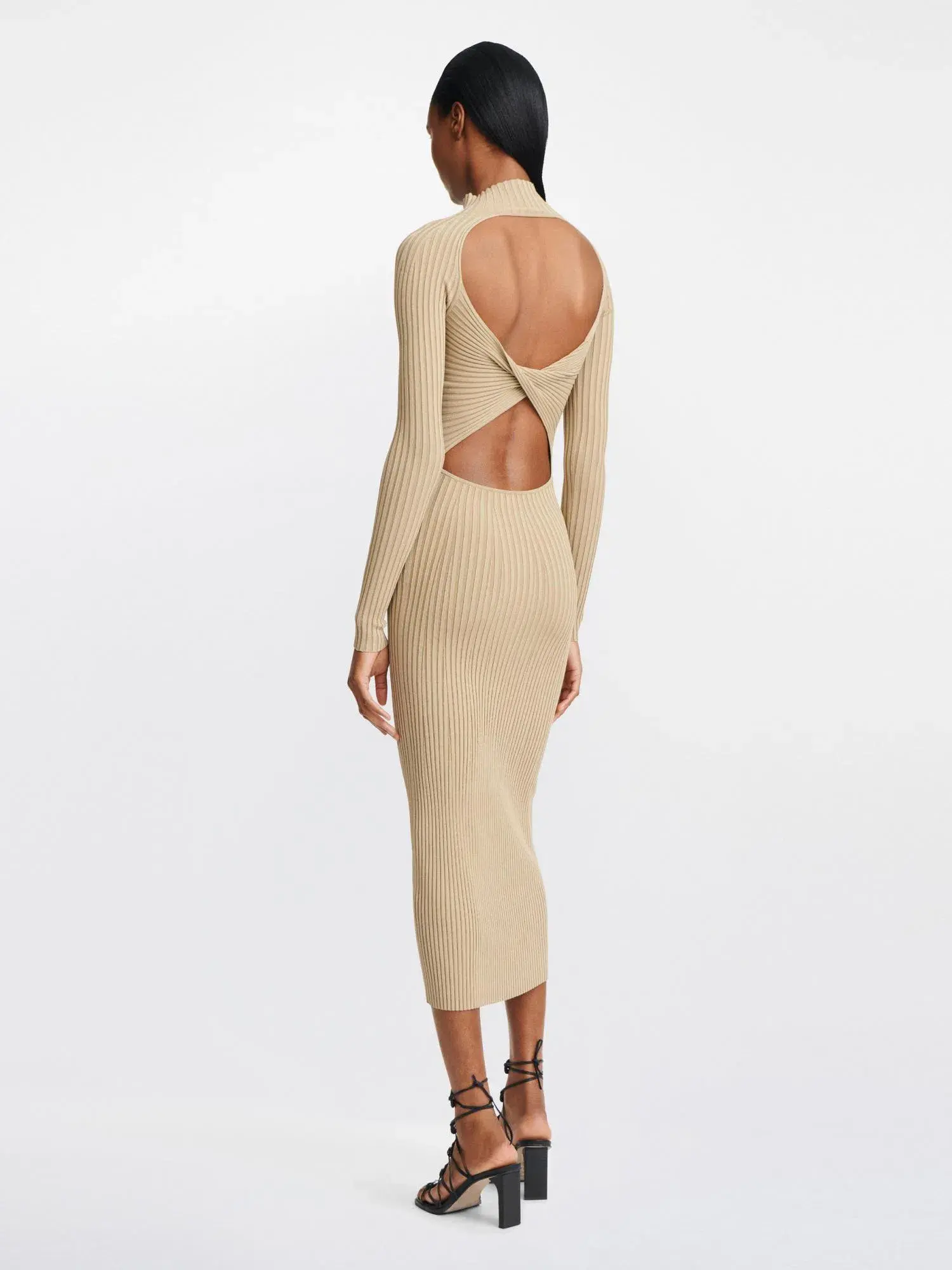 Dion Lee Stripe Rib Twist Dress Sahara Size 10 - Image 5