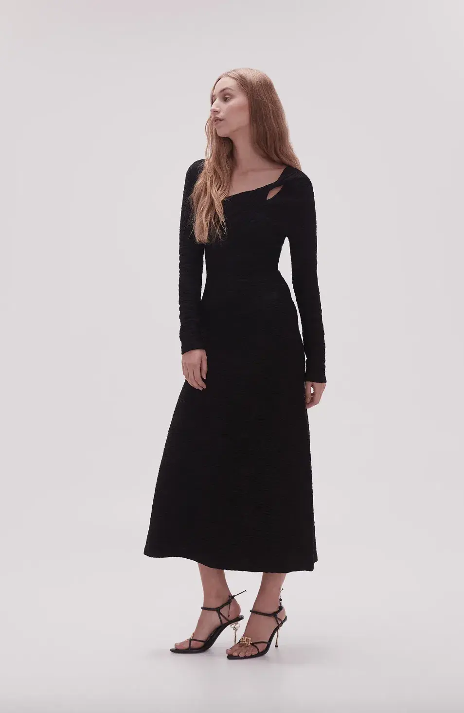 Aje Celeste Twist Knit Midi Dress Black Size M / AU 10 - Image 2