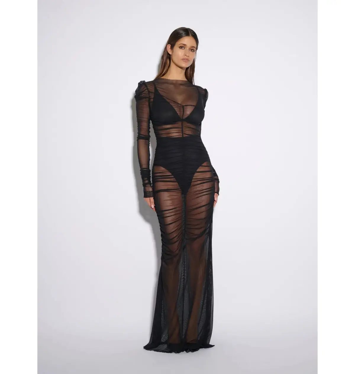 Effie Kats Rhodes Maxi Dress In Black Mesh Size S / AU 8 - Image 1