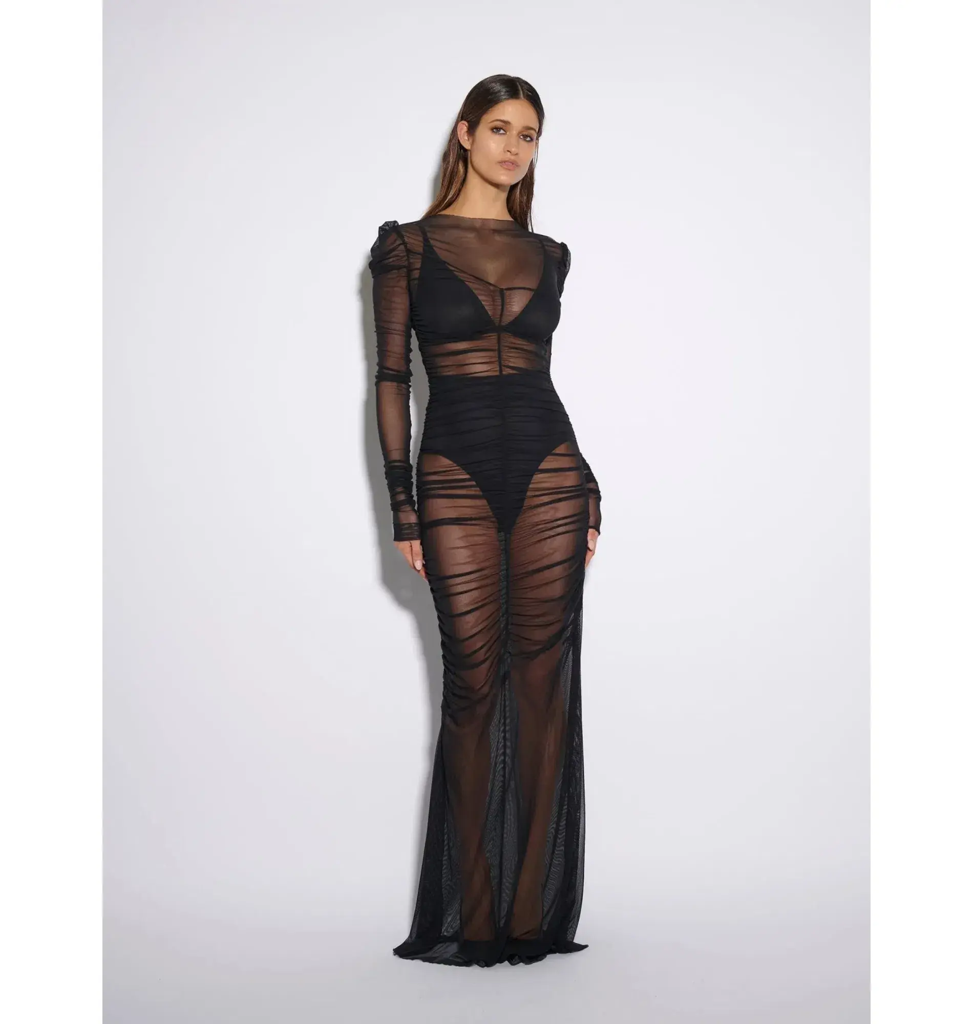 Effie Kats Rhodes Maxi Dress In Black Mesh Size S / AU 8 - Image 1