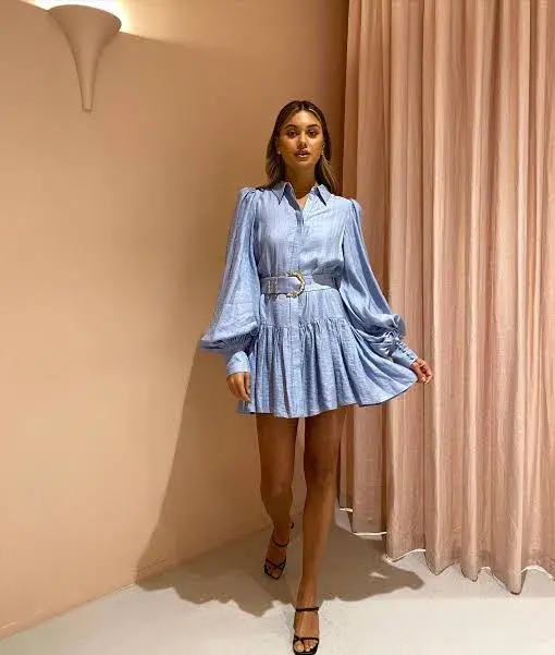 Acler Sherwood Dress in Cornflower Blue Size AU 10  - Image 1