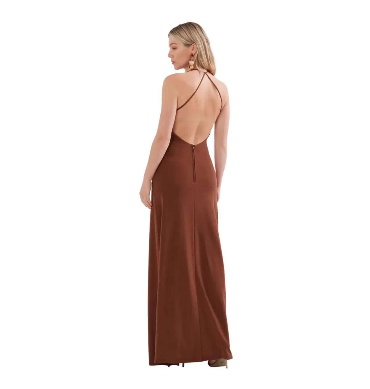 Sonya Moda Keyhole Knitted Gown in Spice Size AU 6 - Image 2