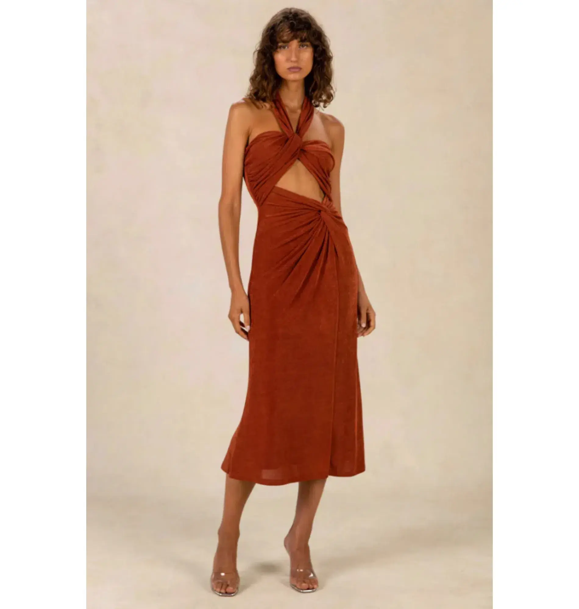 MISHA Angelica Dress Brown Size 10/M - Image 1