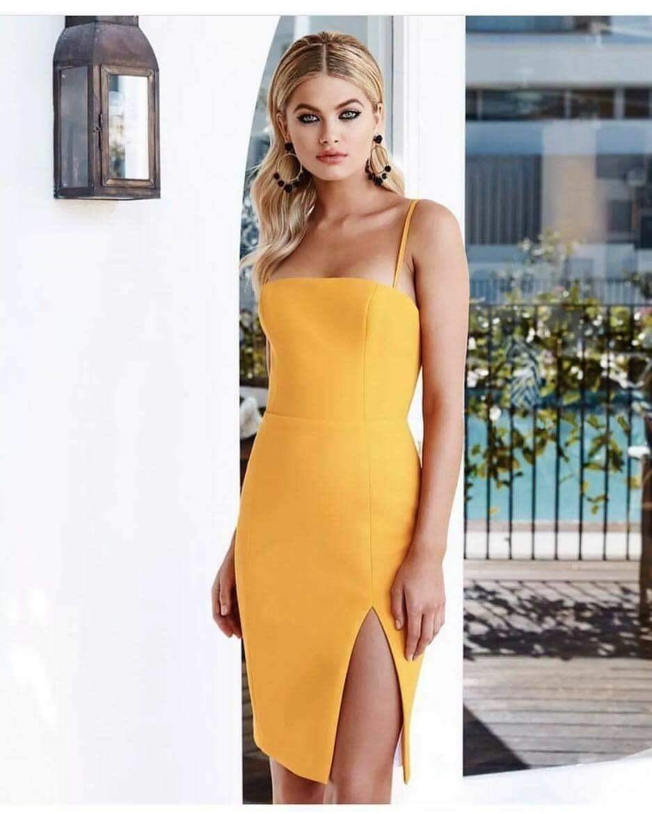 Kookai Honey Dress Yellow Size 12 - Image 1