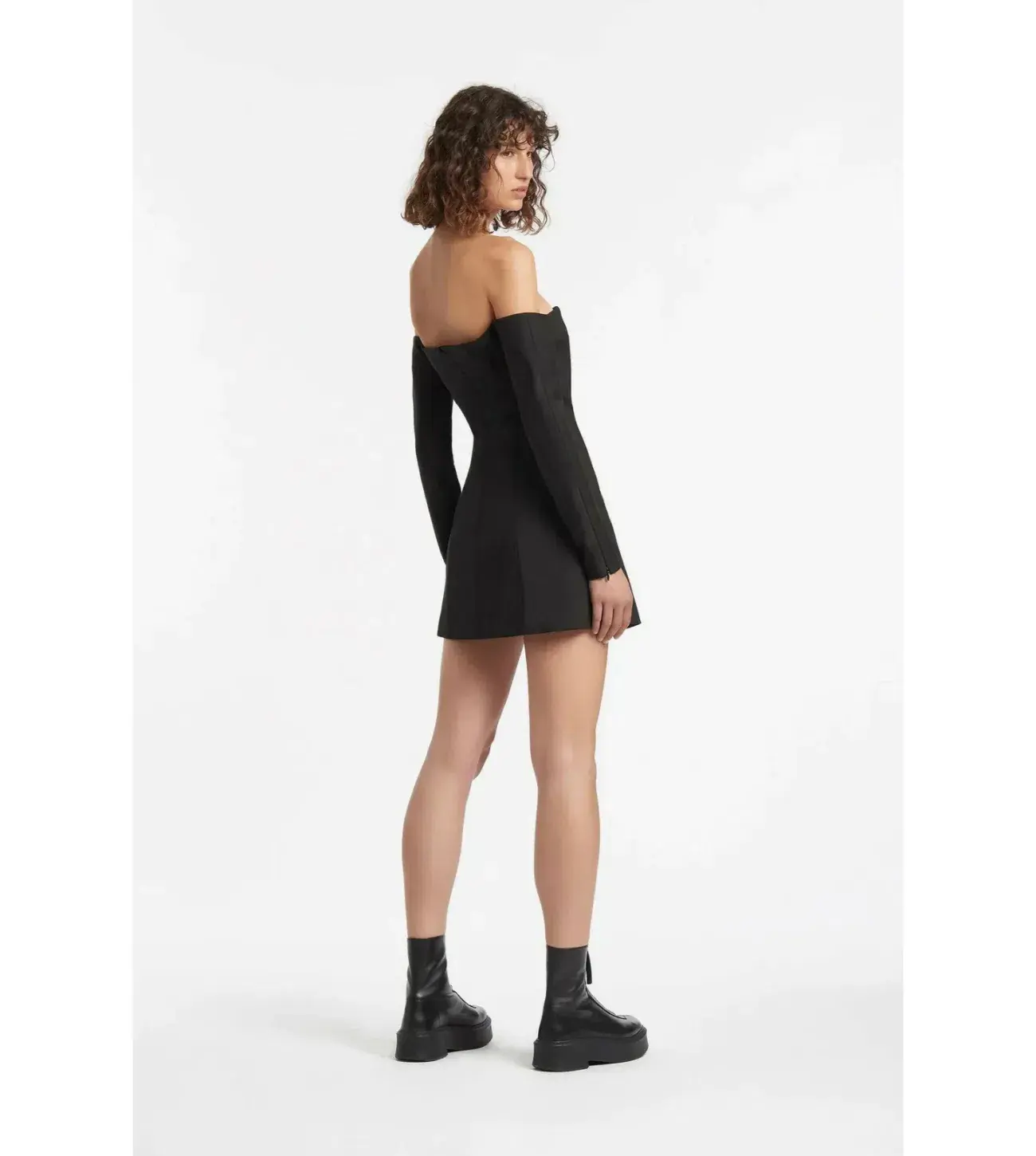 Sir The Label Alberta Sleeve Mini Dress In Black Size 3 / AU 12  - Image 3