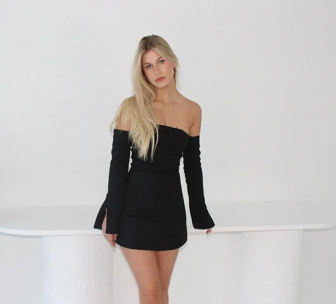 Sir The Label Alberta Sleeve Mini Dress In Black Size 3 / AU 12  - Image 5