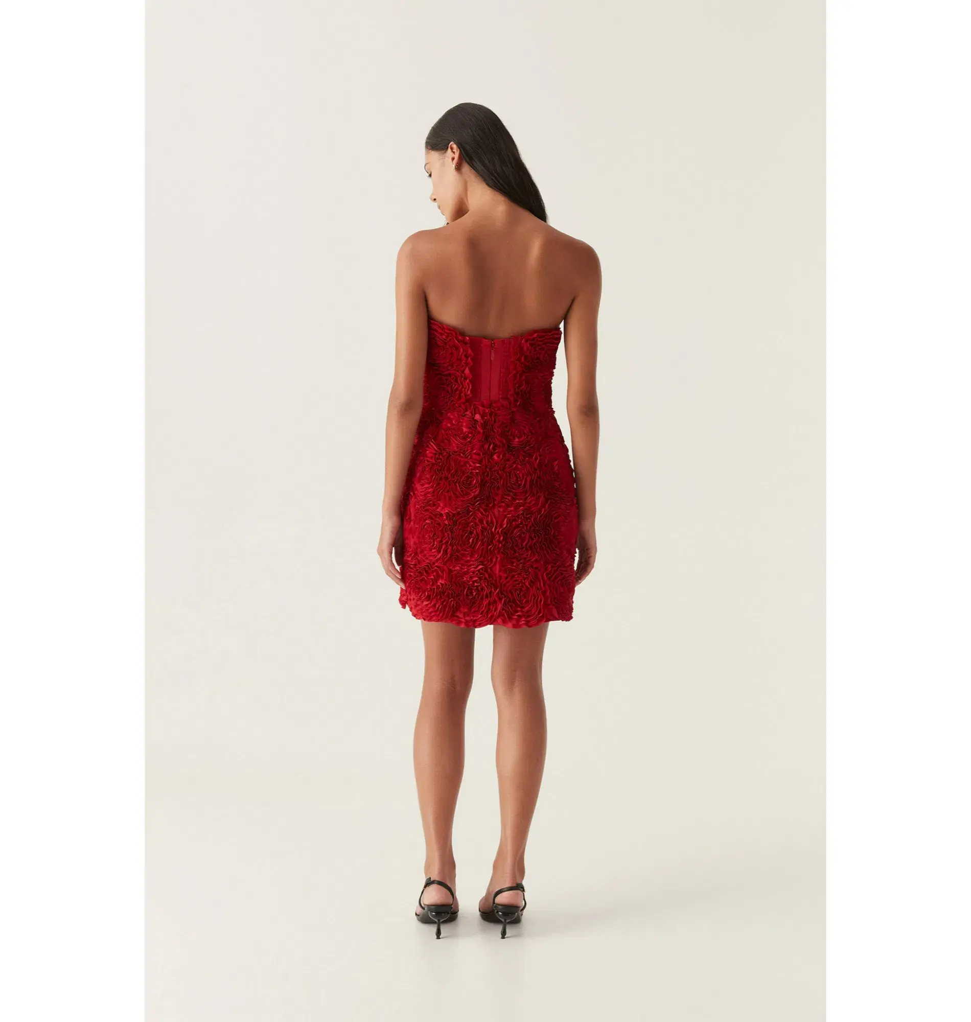 Aje Gazer Rosette Mini Dress Scarlet Red Size AU 4 - Image 4