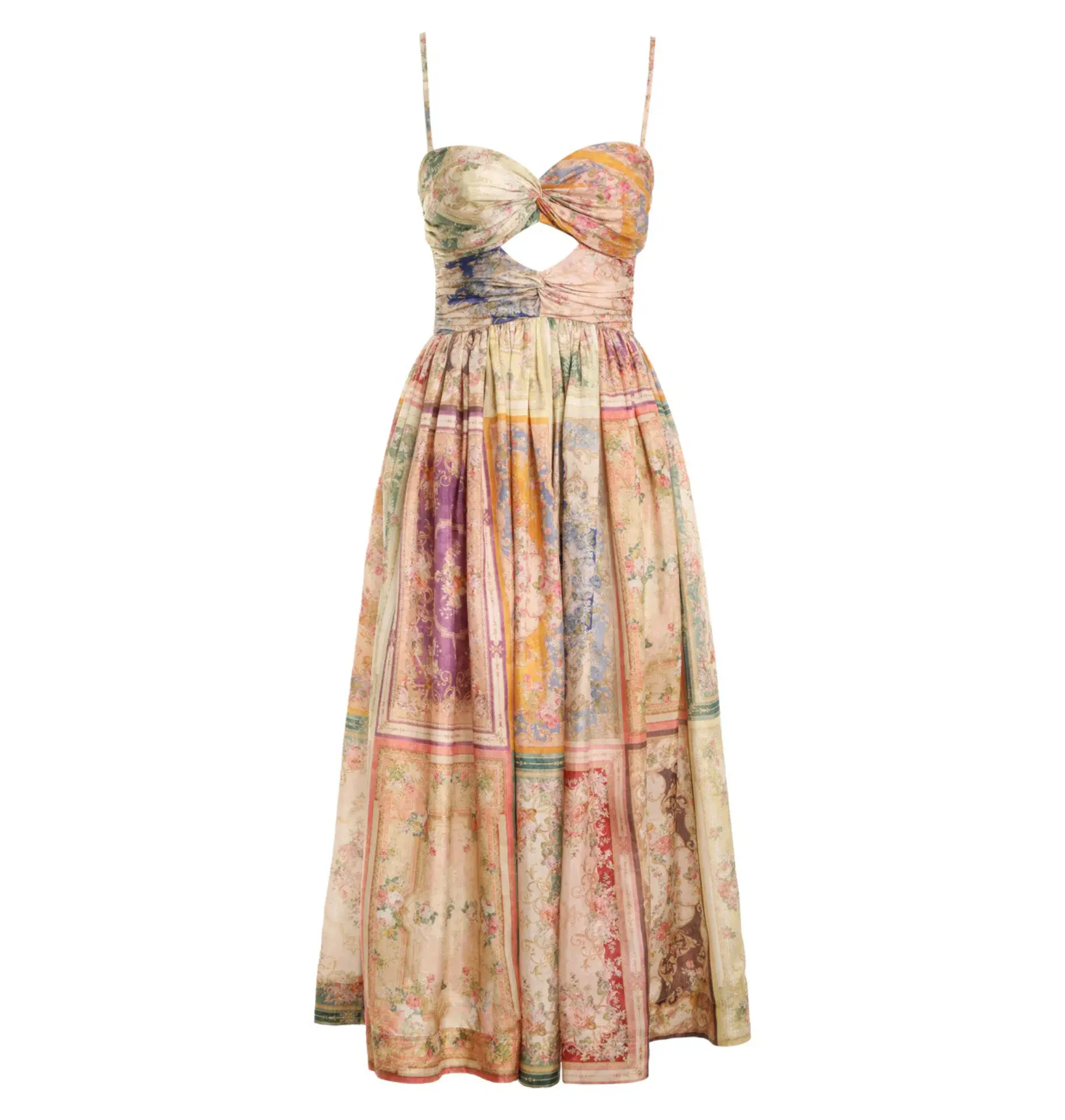 Zimmermann August Tie front Midi Dress  in Patch Floral Size 3 / AU 14 - Image 5
