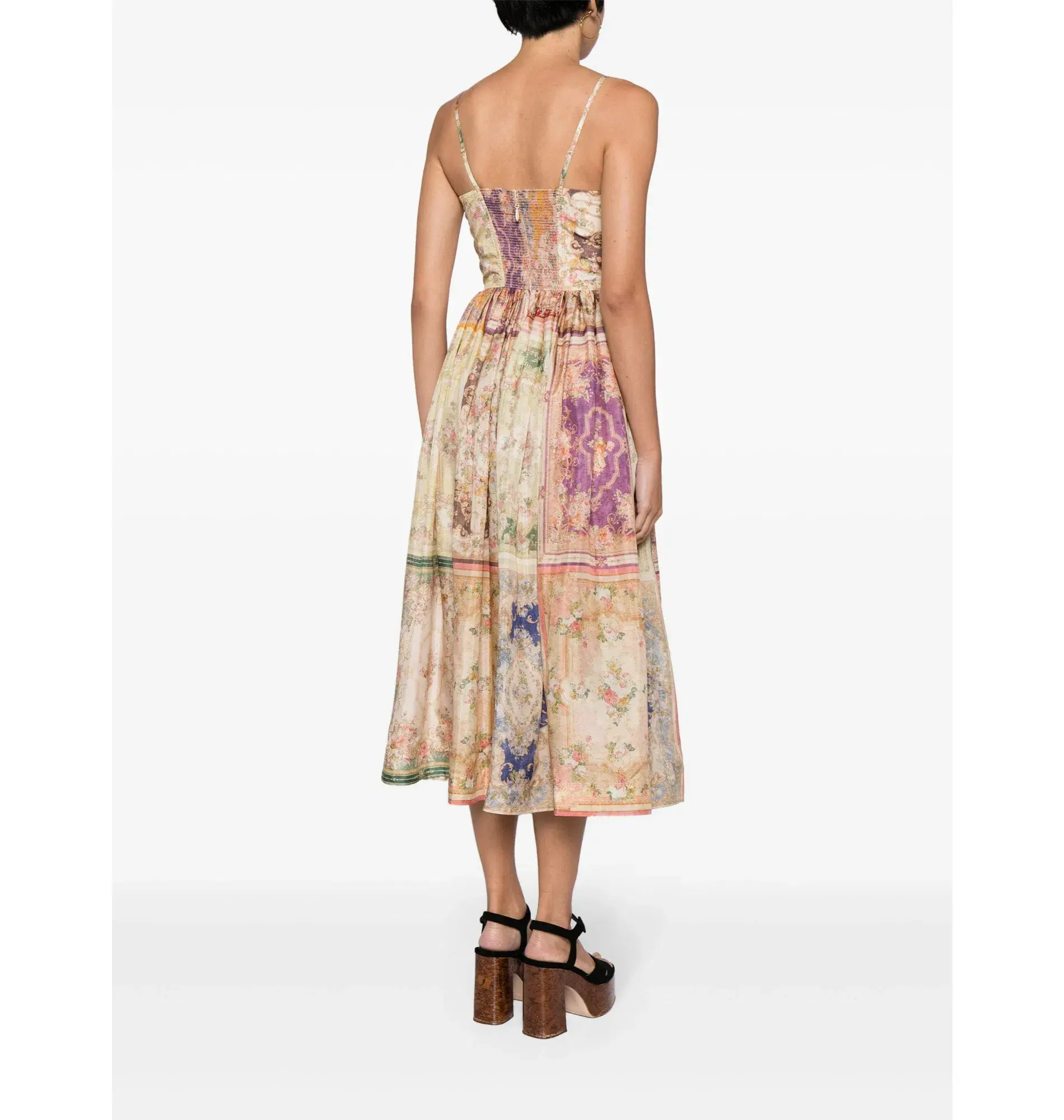Zimmermann August Tie front Midi Dress  in Patch Floral Size 3 / AU 14 - Image 3