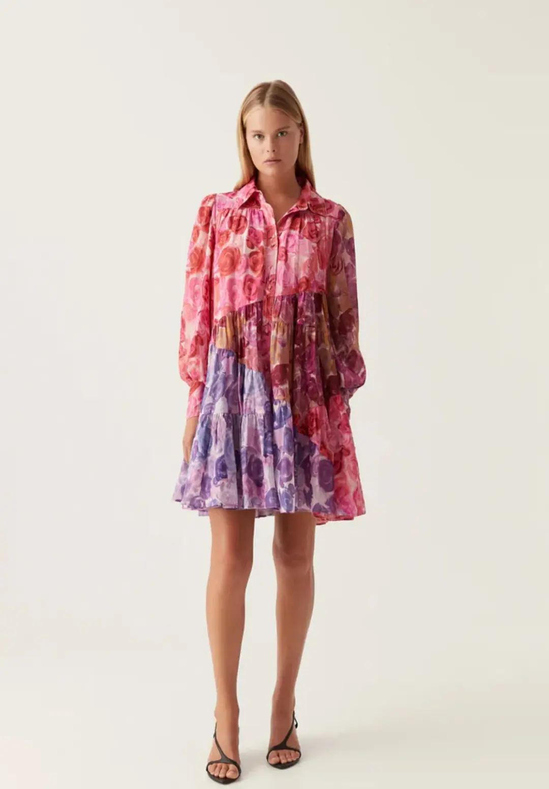 Aje Vision Smock Mini Dress Kaleidoscope Rose Size 16 for rent on The Volte - main image
